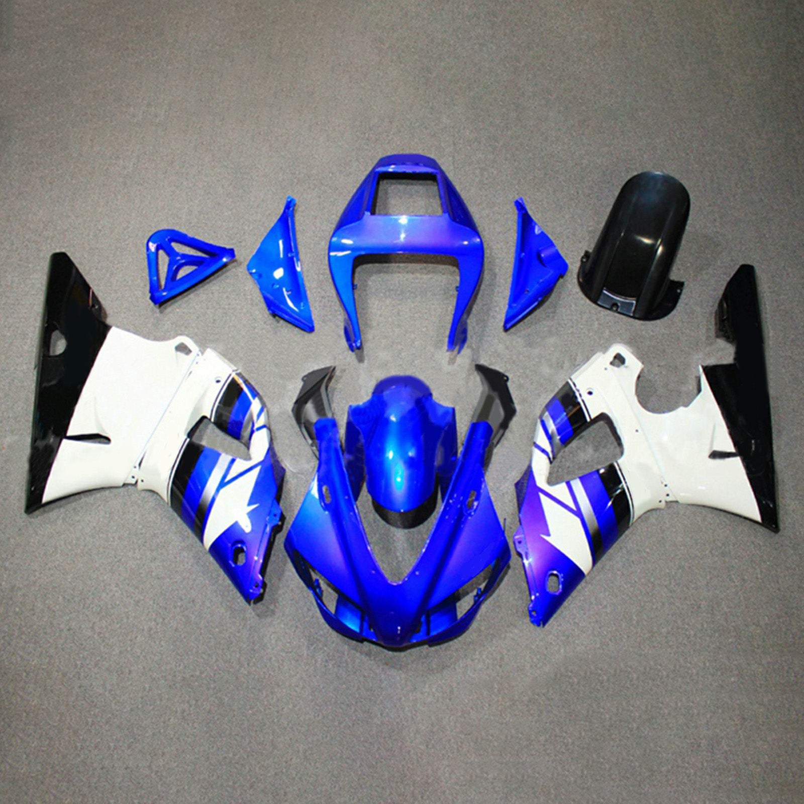 Amotopart 1998-1999 Yamaha YZF 1000 R1 Blu e Bianco Style 1 Kit carena