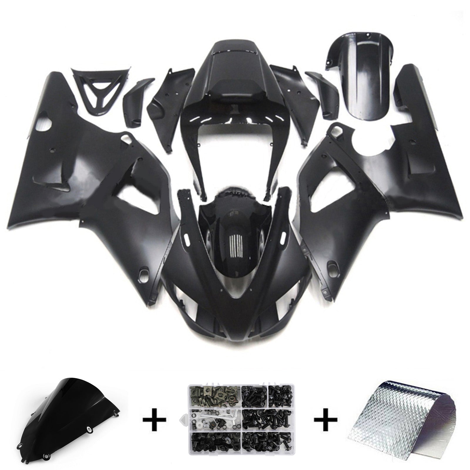 Amotopart 1998-1999 Kit carena Yamaha YZF 1000 R1 nero opaco
