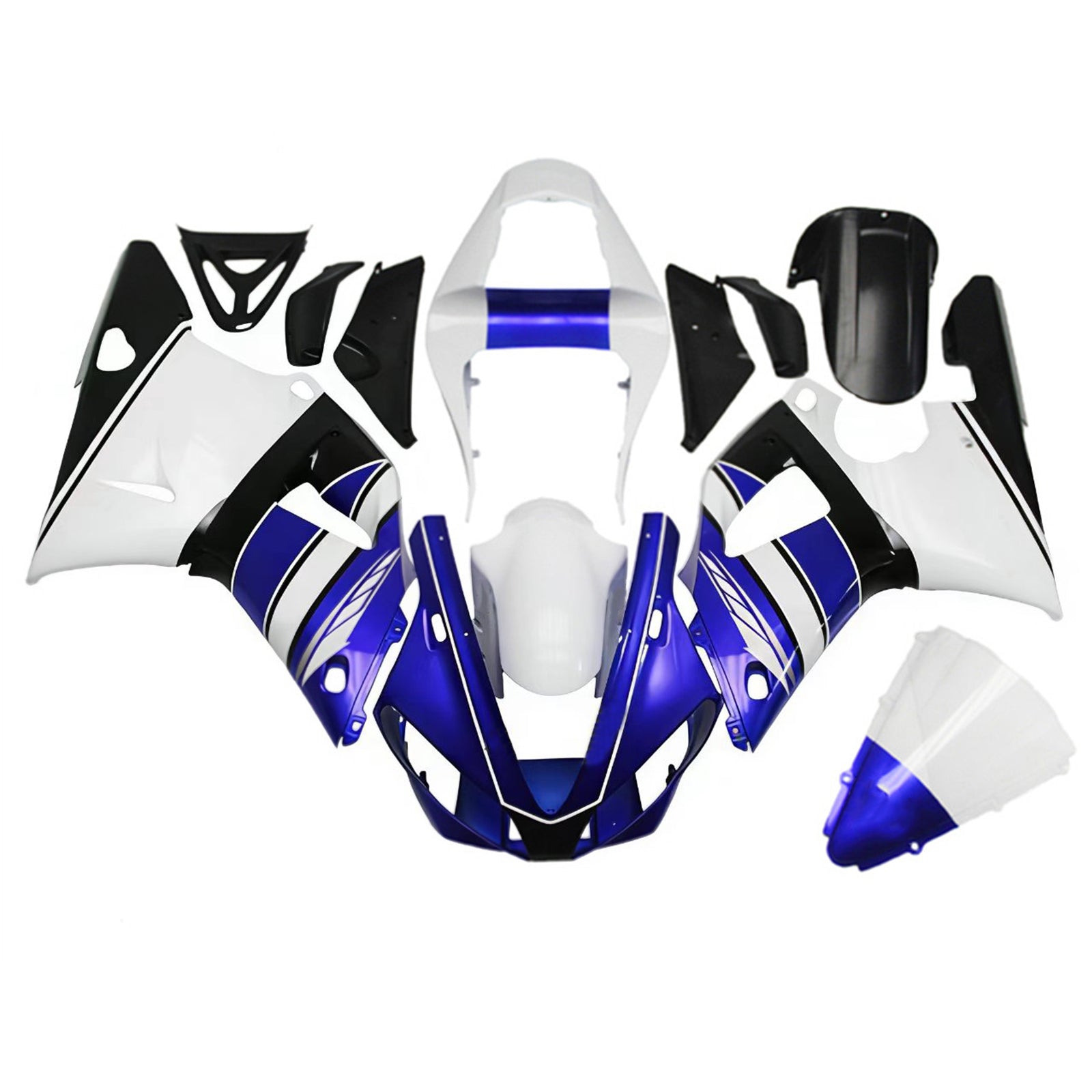Amotopart 1998-1999 Kit carena Yamaha YZF 1000 R1 blu e bianco Style 6