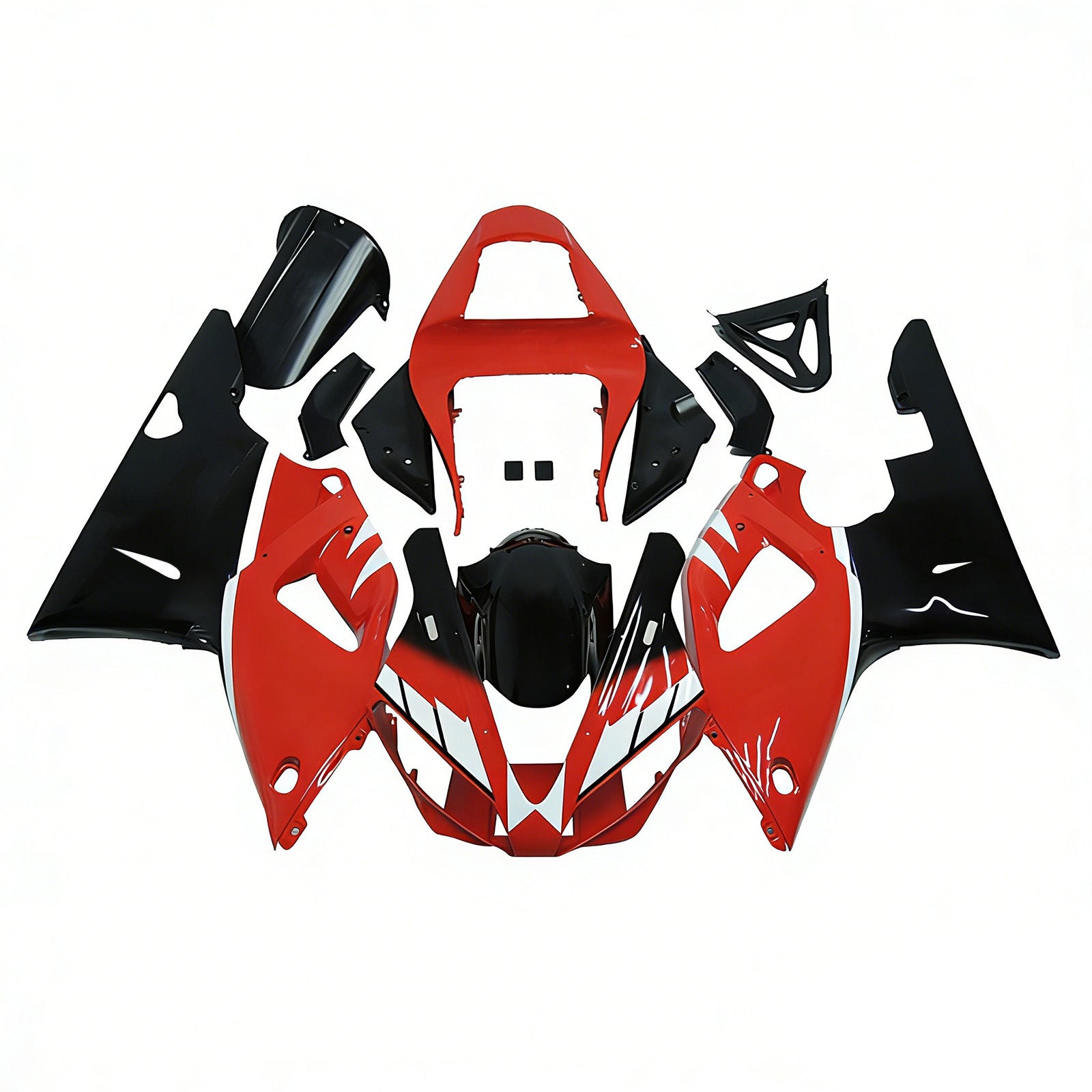 Amotopart 1998-1999 Yamaha YZF 1000 R1 Rosso&Nero Style2 Kit carena