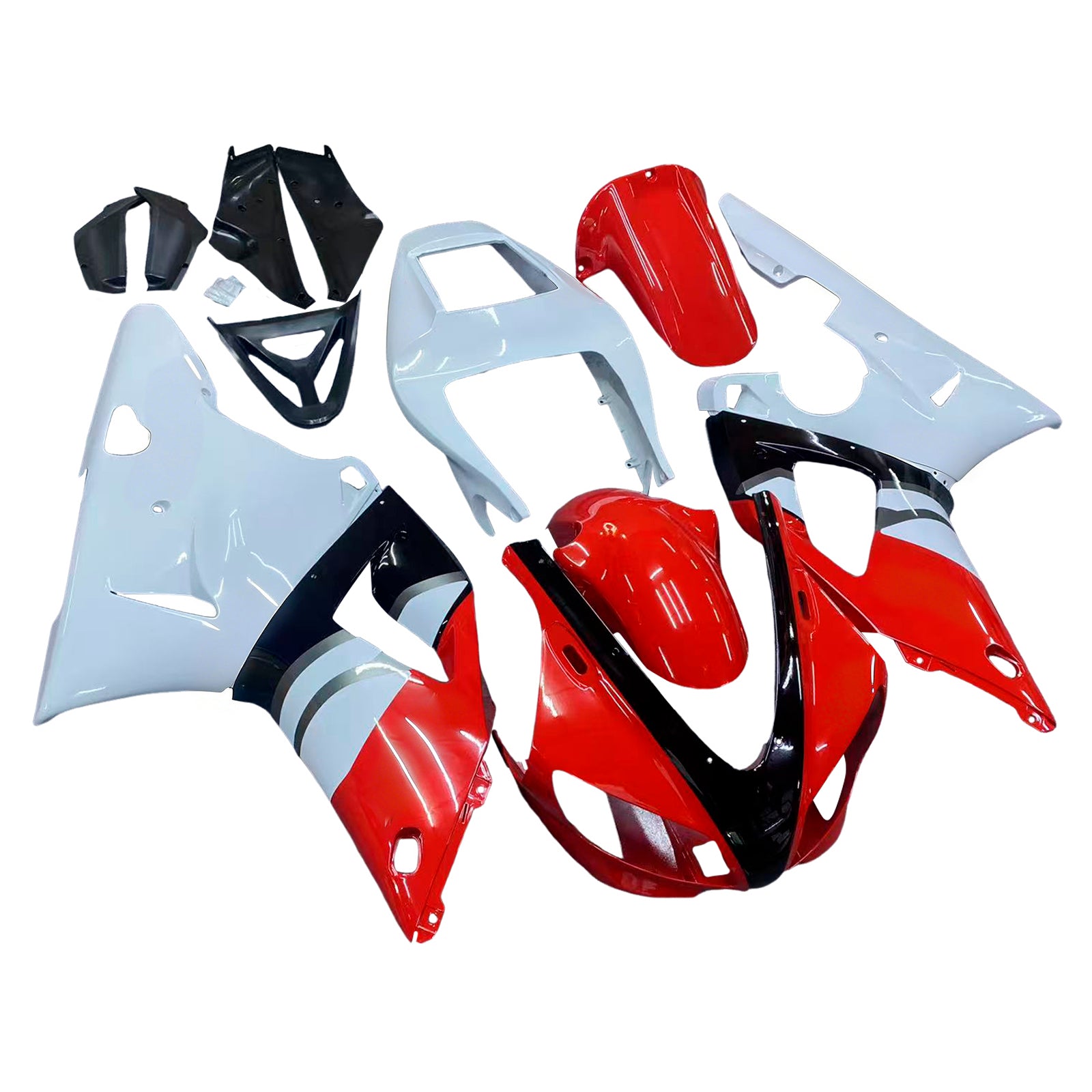 Amotopart 1998-1999 Yamaha YZF 1000 R1 Black Red White Fairing Kit