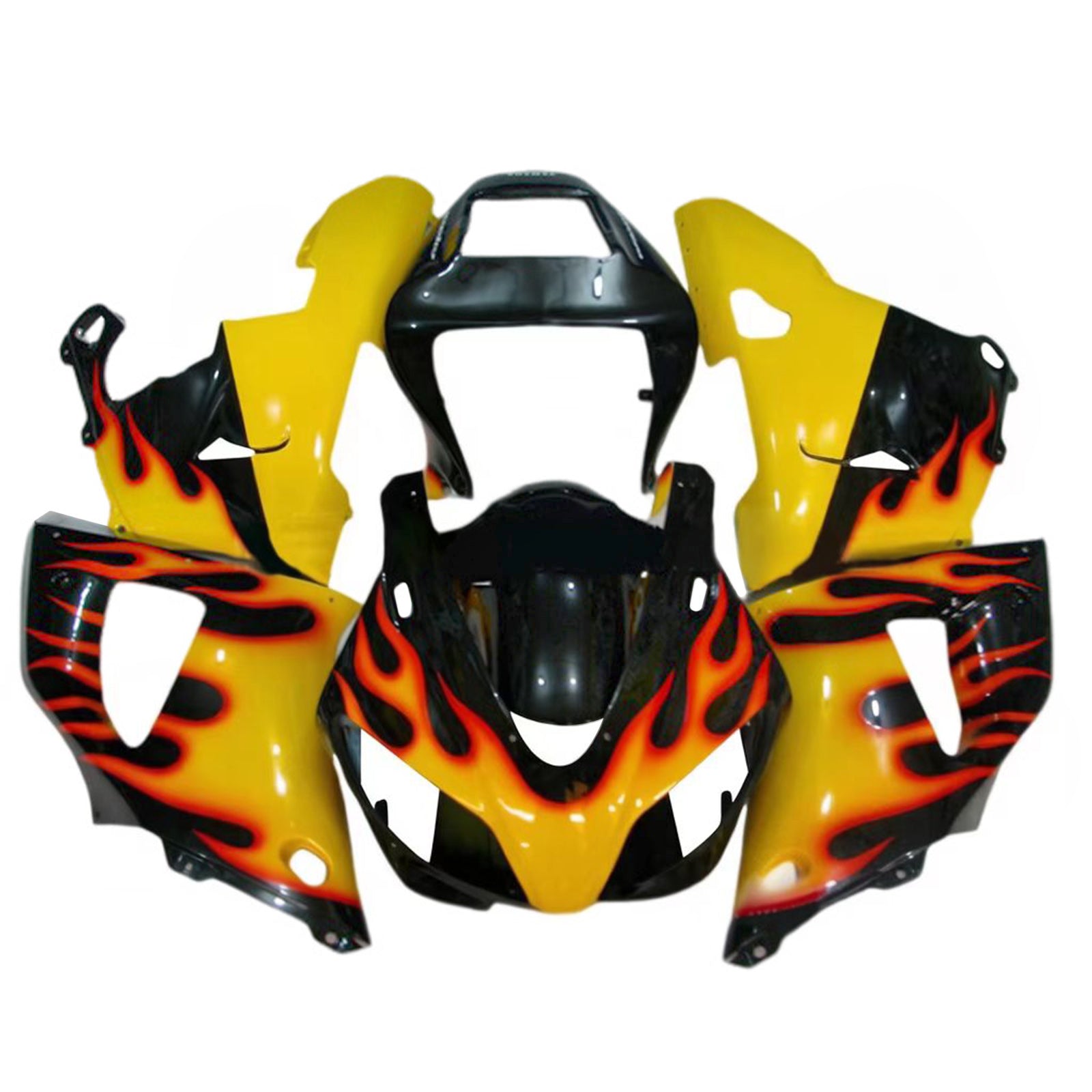 Amotopart 1998-1999 Yamaha YZF 1000 R1 Black Yellow Fairing Kit