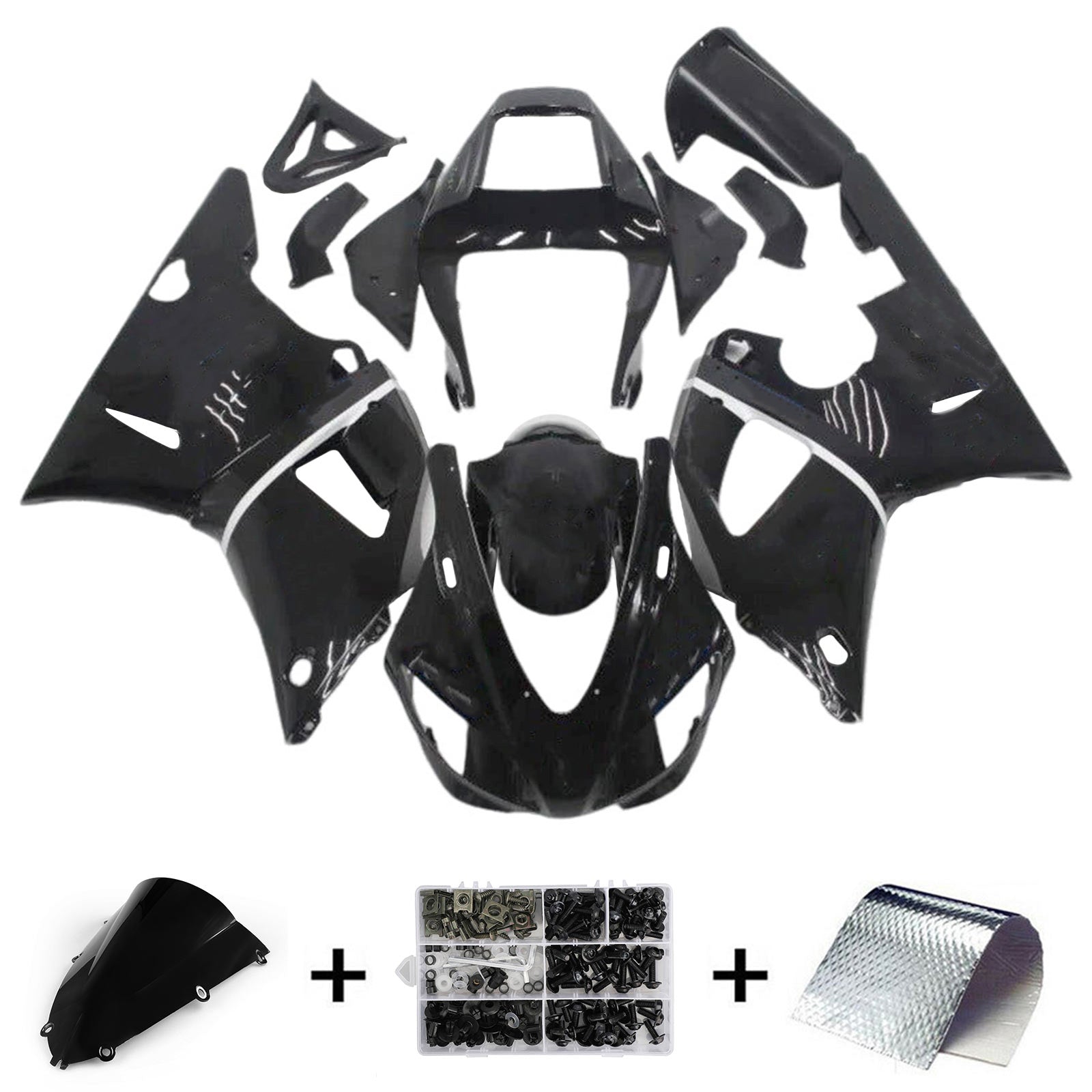 Amotopart 1998-1999 Kit carena nera Yamaha YZF 1000 R1