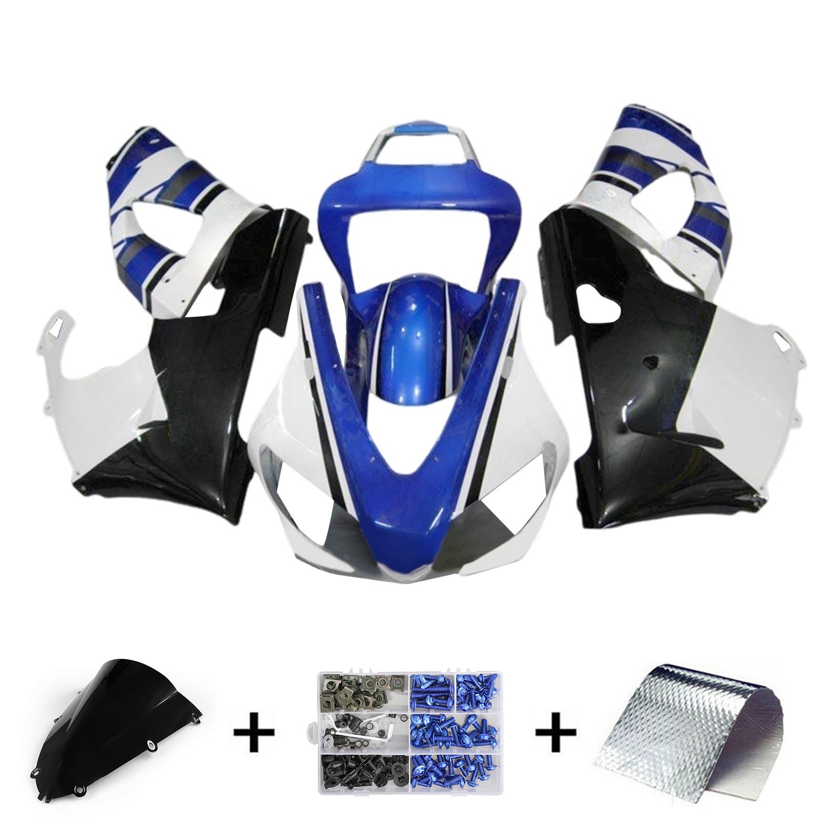 Amotopart 1998–1999 Yamaha YZF 1000 R1 Blau Schwarz Weiß Verkleidungsset