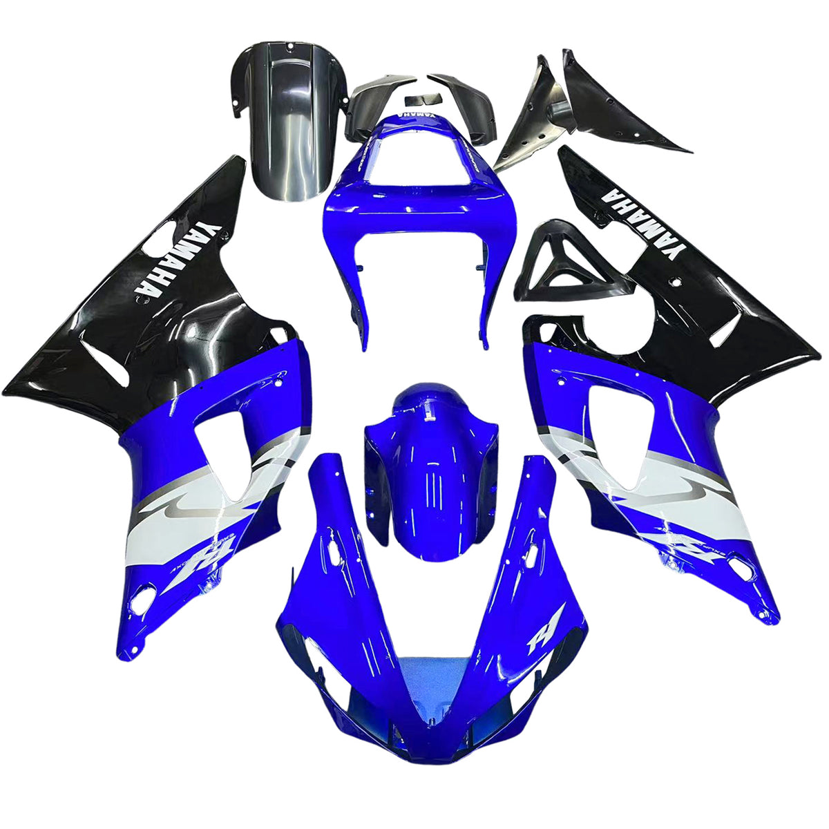 Amotopart 2000-2001 Yamaha YZF 1000 R1 Kit de carénage bleu et noir