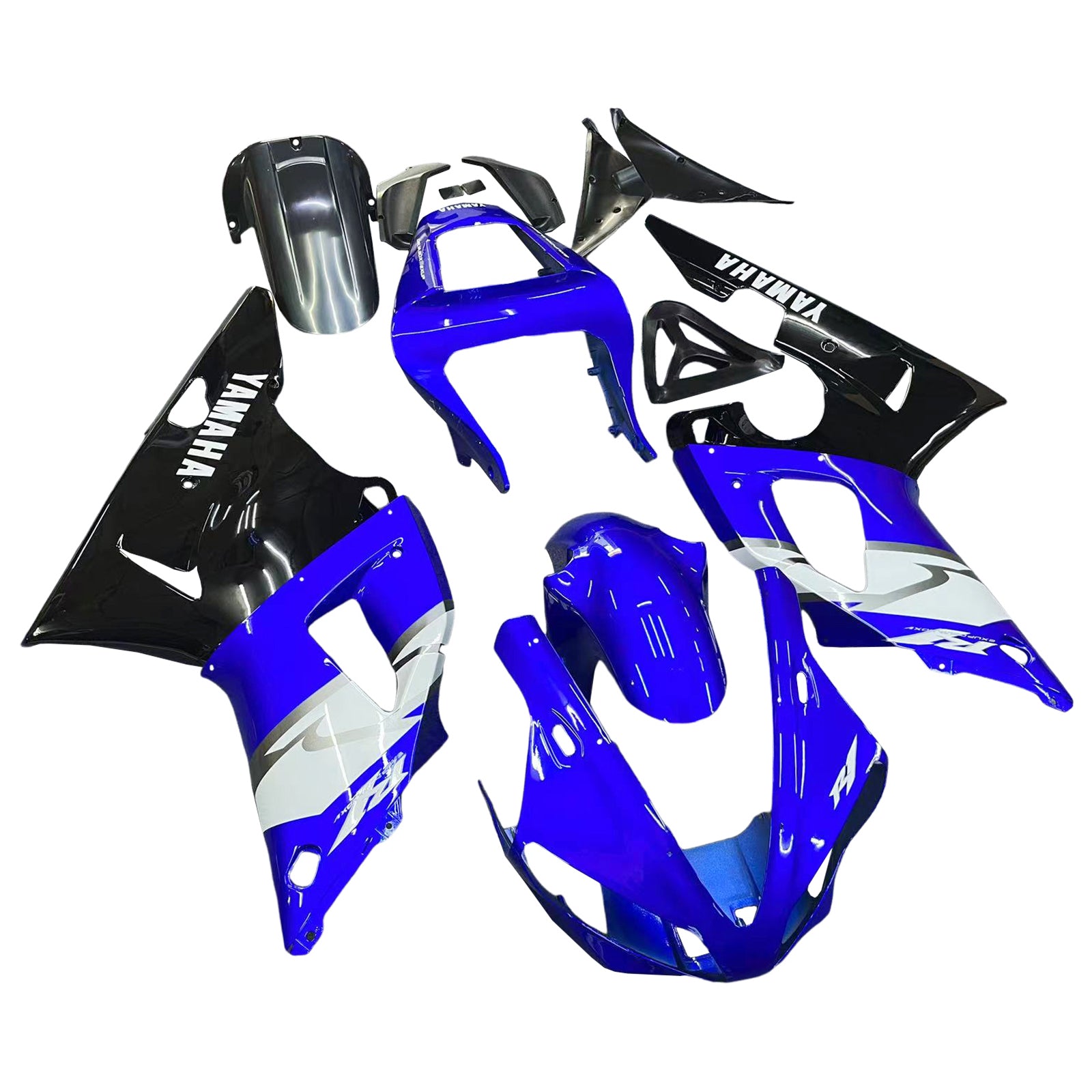 Amotopart 2000–2001 Yamaha YZF 1000 R1 Verkleidungsset in Blau und Schwarz