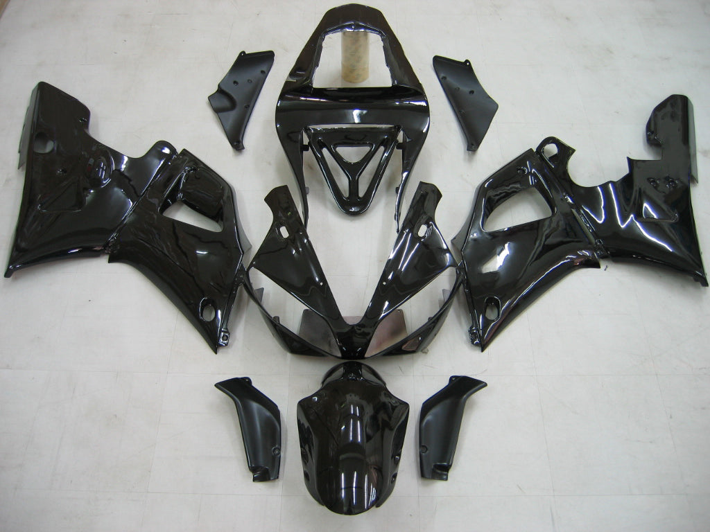 Amotopart 2000-2001 ヤマハ YZF 1000 R1 グロスブラック ロゴフェアリングキット付き