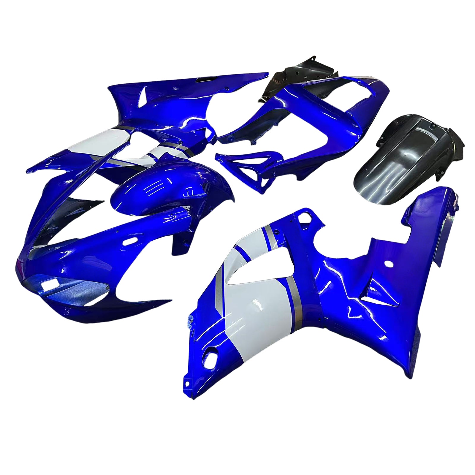 Amotopart 2000-2001 Yamaha YZF 1000 R1 Blue&White Style3 Fairing Kit