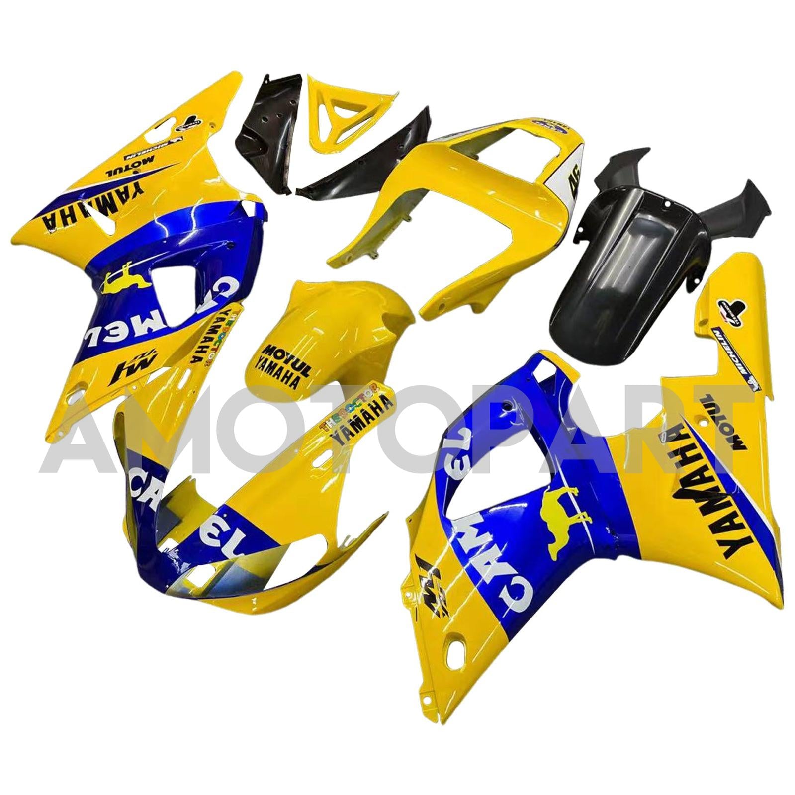 Amotopart 2000-2001 Yamaha YZF 1000 R1 Blue&Yellow Fairing Kit