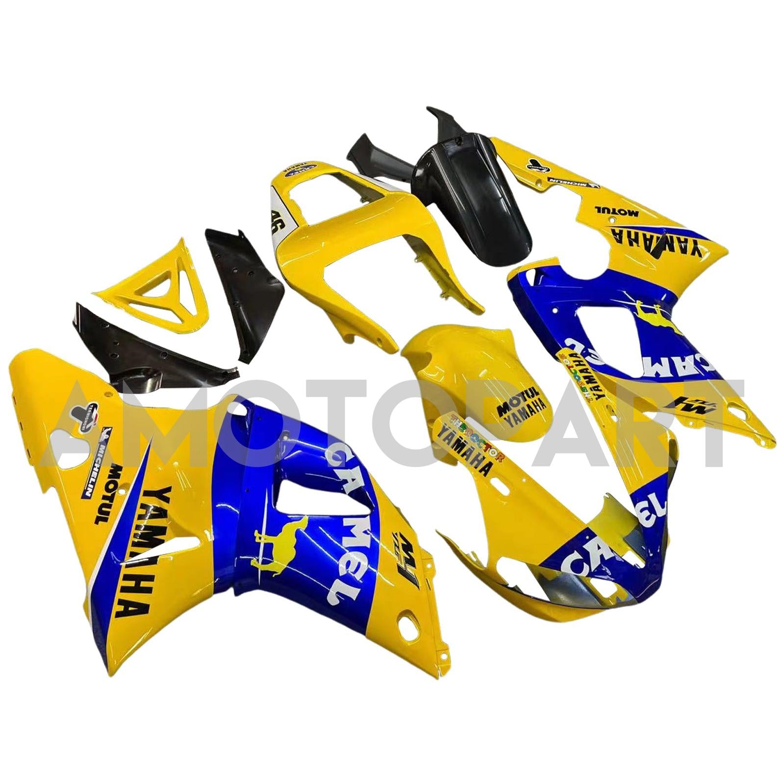 Amotopart 2000-2001 Yamaha YZF 1000 R1 Blue&Yellow Fairing Kit