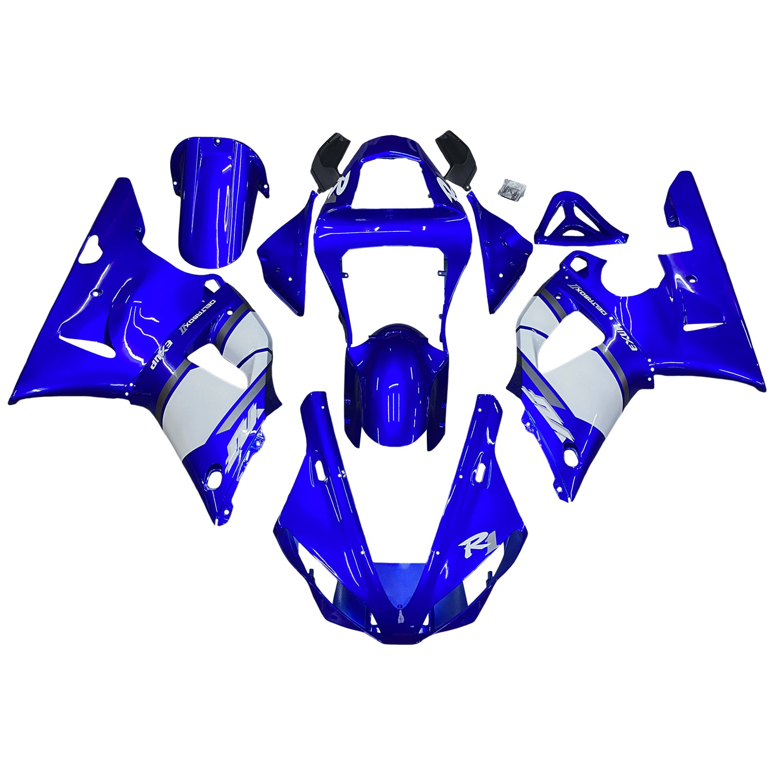 Kit de carénage bleu Amotopart 2000-2001 Yamaha YZF-R1