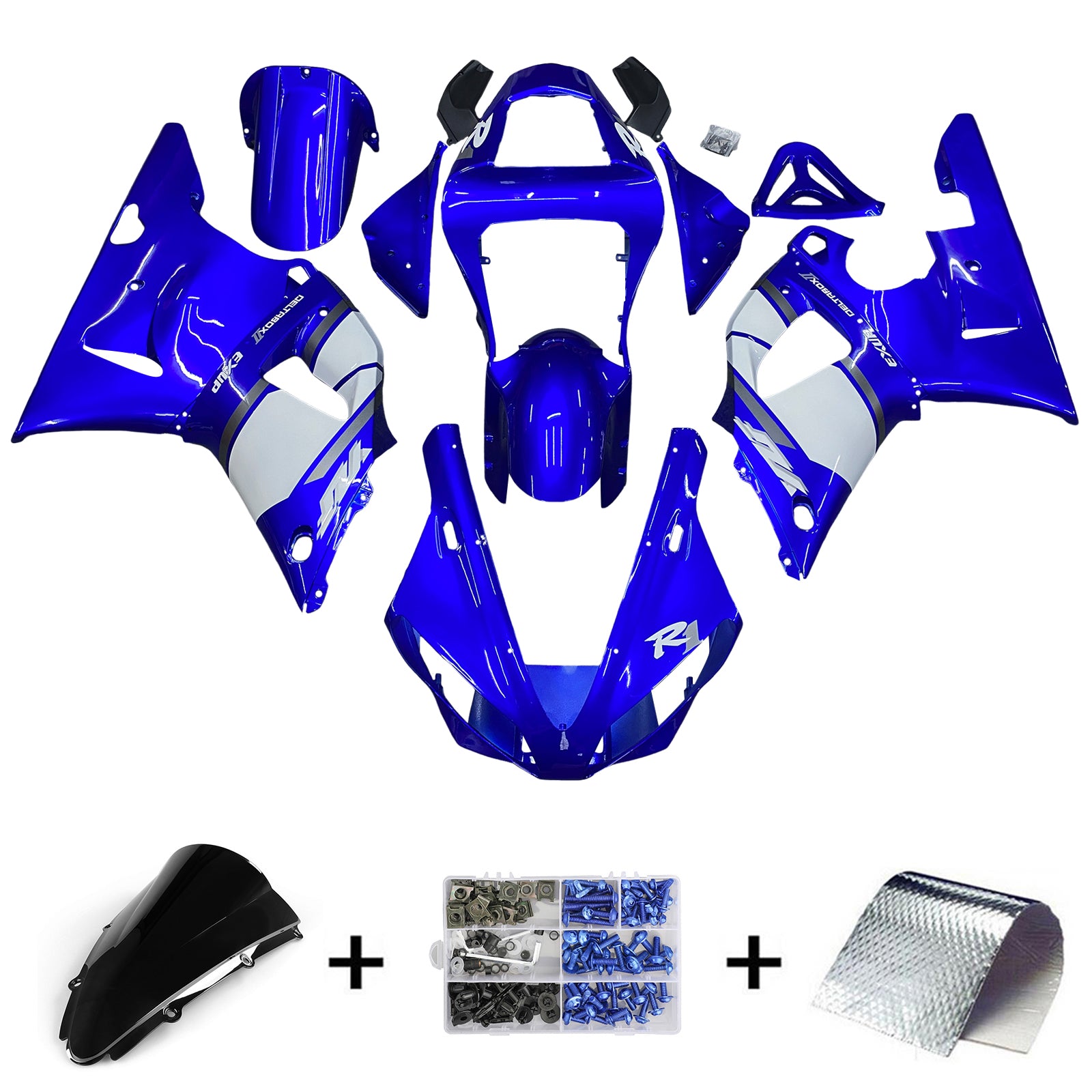 Amotopart 2000-2001 Yamaha YZF-R1 Kit de carenado azul