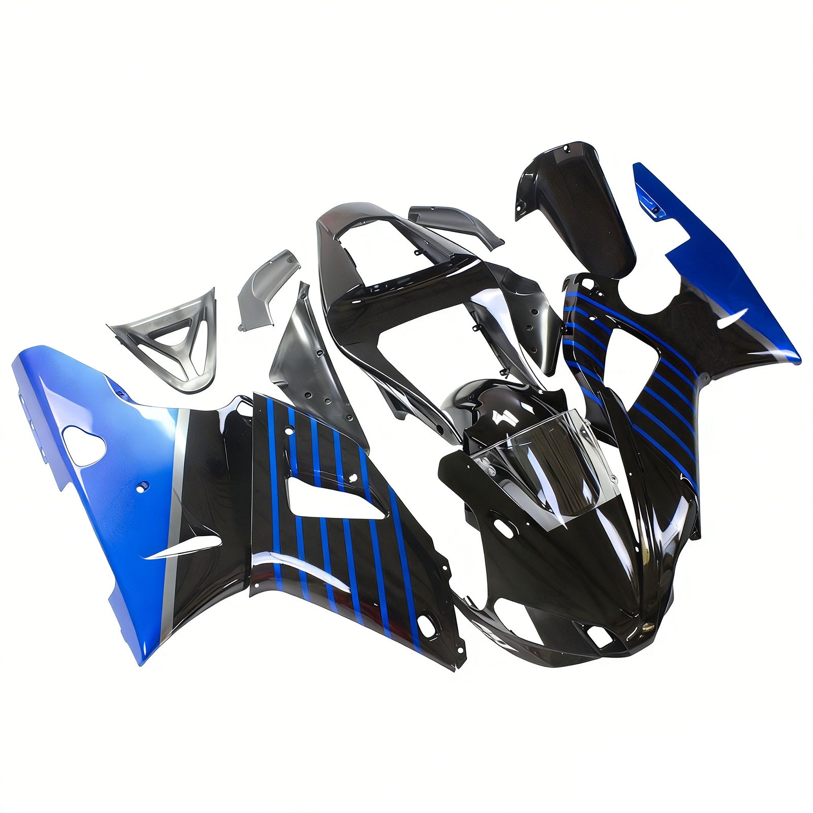 Amotopart Yamaha 2000-2001 YZF 1000 R1 Blue Black Fairing Kit