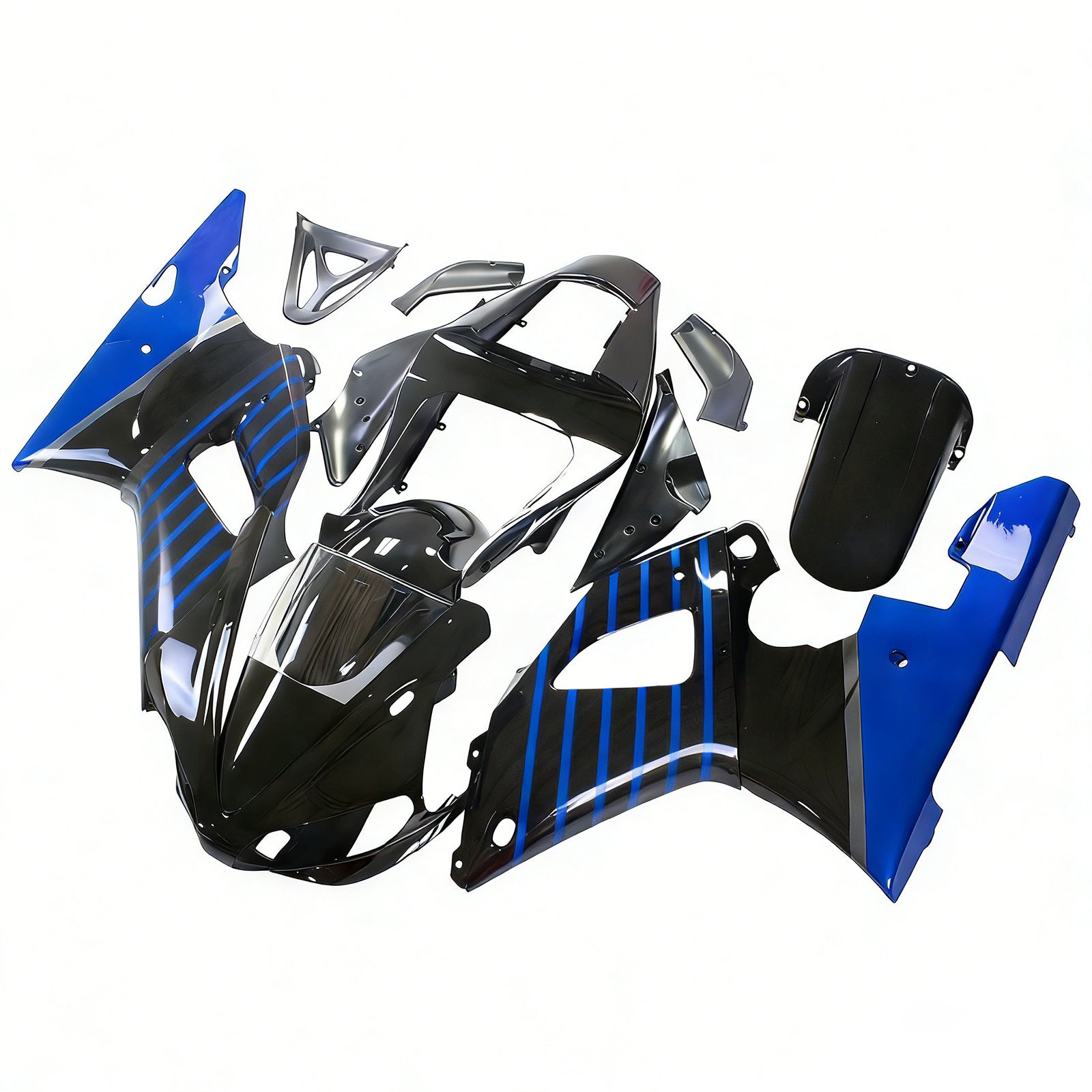 Amotopart Yamaha 2000-2001 YZF 1000 R1 Blue Black Fairing Kit