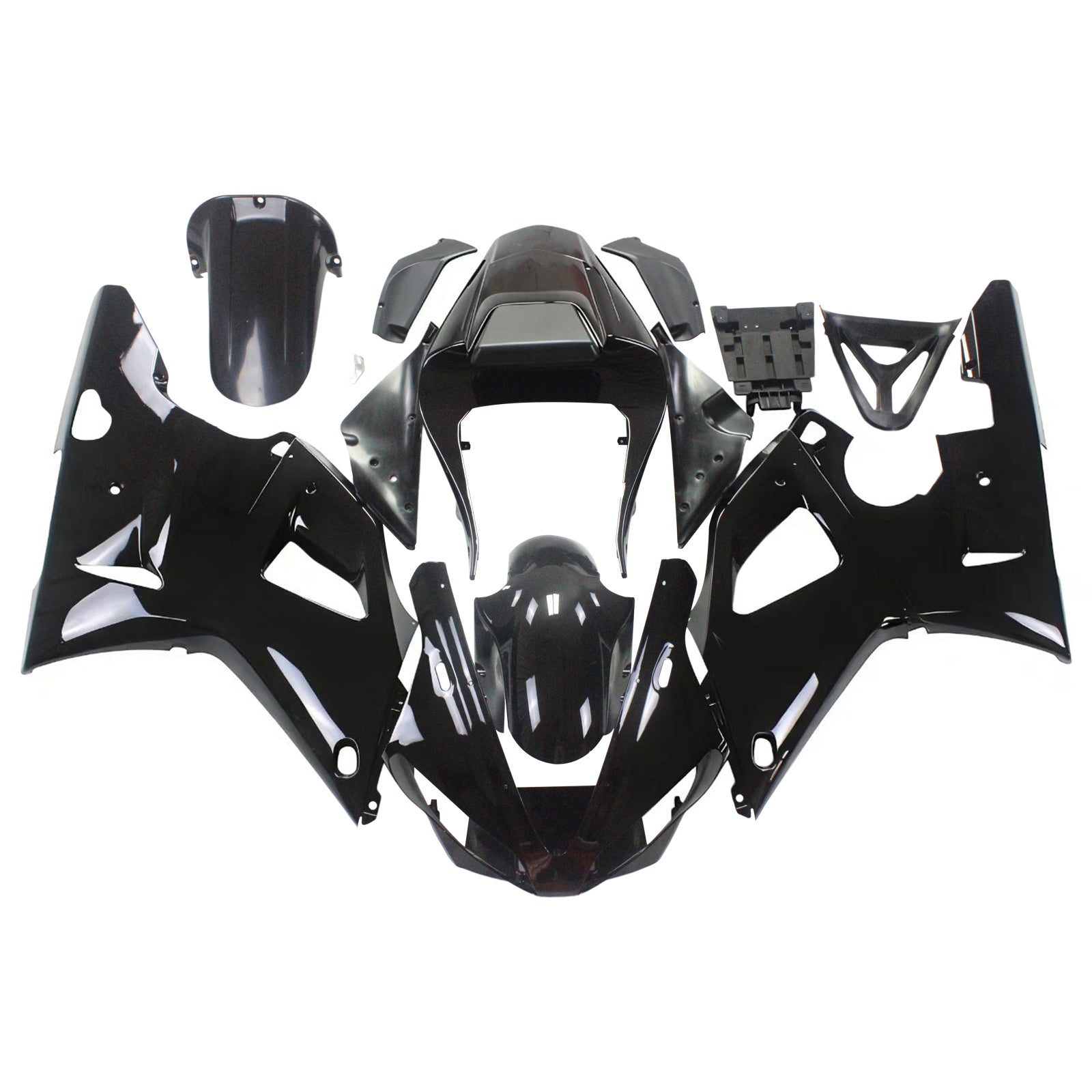 Amotopart Yamaha 2000-2001 YZF 1000 R1 Black Fairing Kit