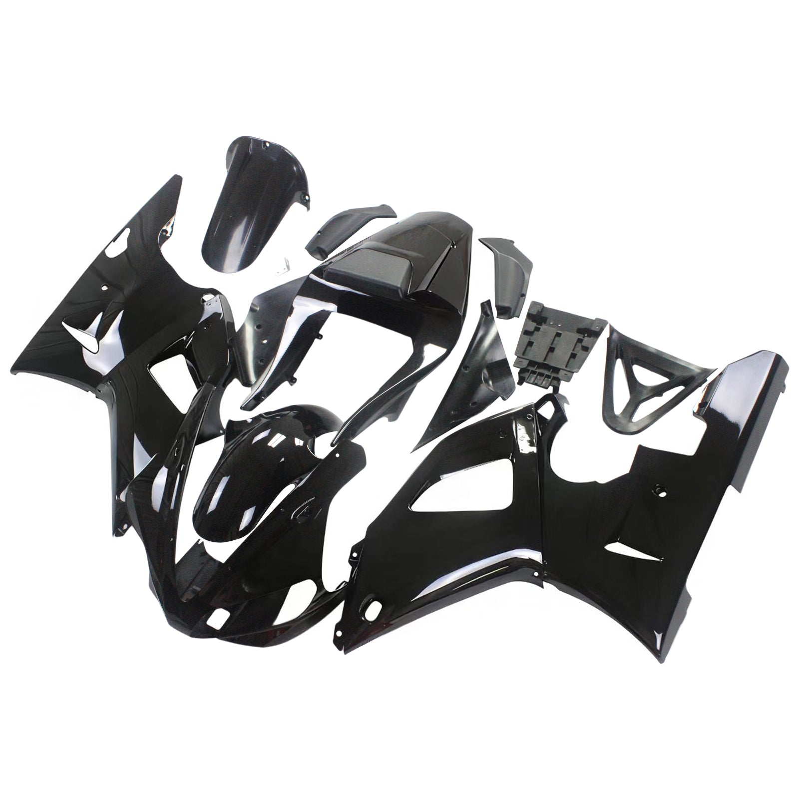 Kit de carenagem Amotopart Yamaha 2000-2001 YZF 1000 R1 preta