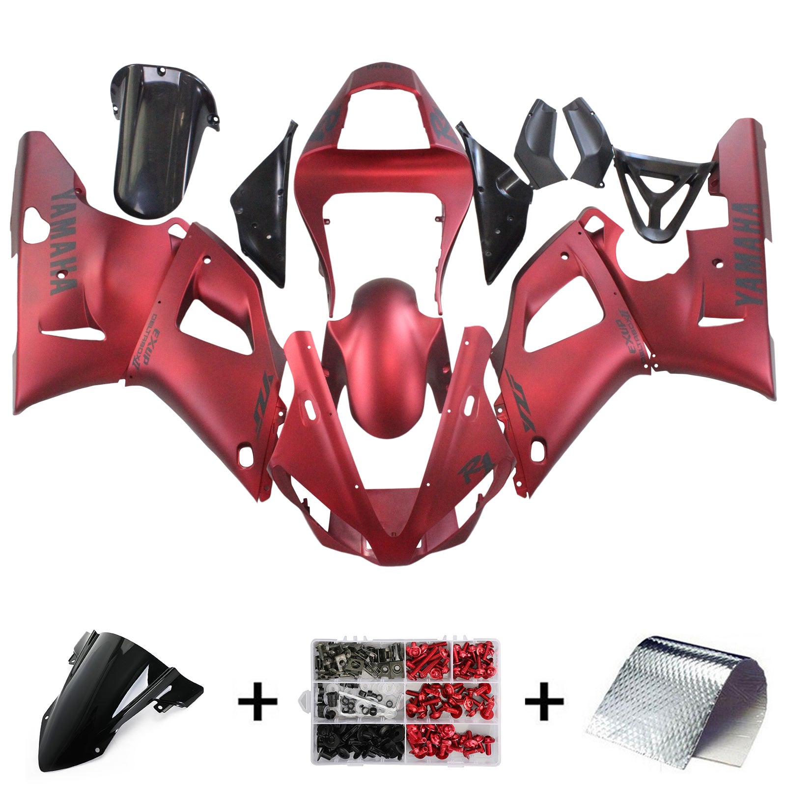 Amotopart Kit carena rosso opaco Yamaha 2000-2001 YZF 1000 R1