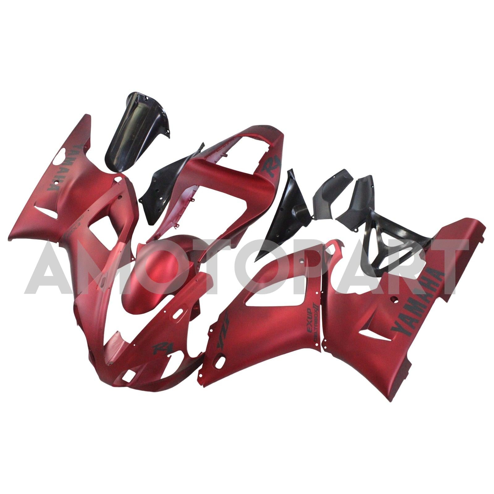 Amotopart Yamaha 2000-2001 YZF 1000 R1 Matte Red Fairing Kit