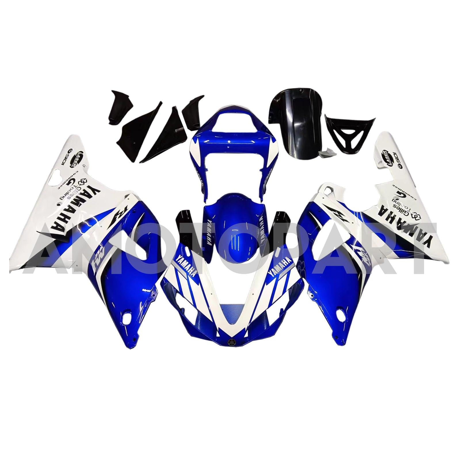 Amotopart 2000-2001 YZF 1000 R1 Yamaha Blue&White Style1 Fairing Kit