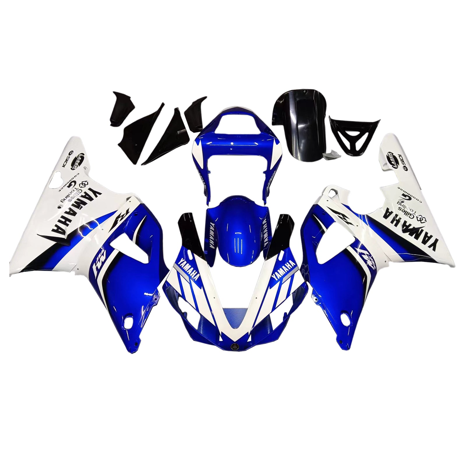 Amotopart 2000-2001 YZF 1000 R1 Yamaha azul y blanco estilo 1 kit de carenado