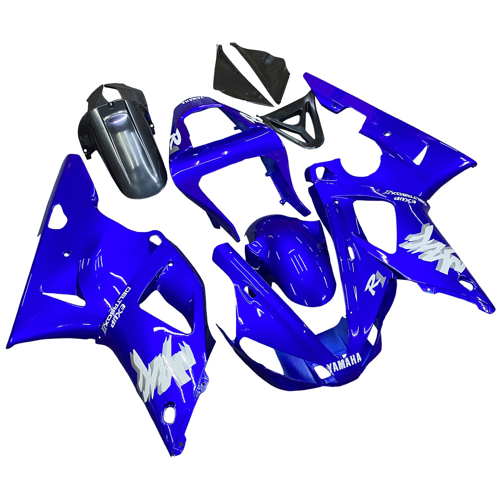 Amotopart 2000-2001 YZF 1000 R1 Yamaha Blue&amp;White Style4 Verkleidungsset