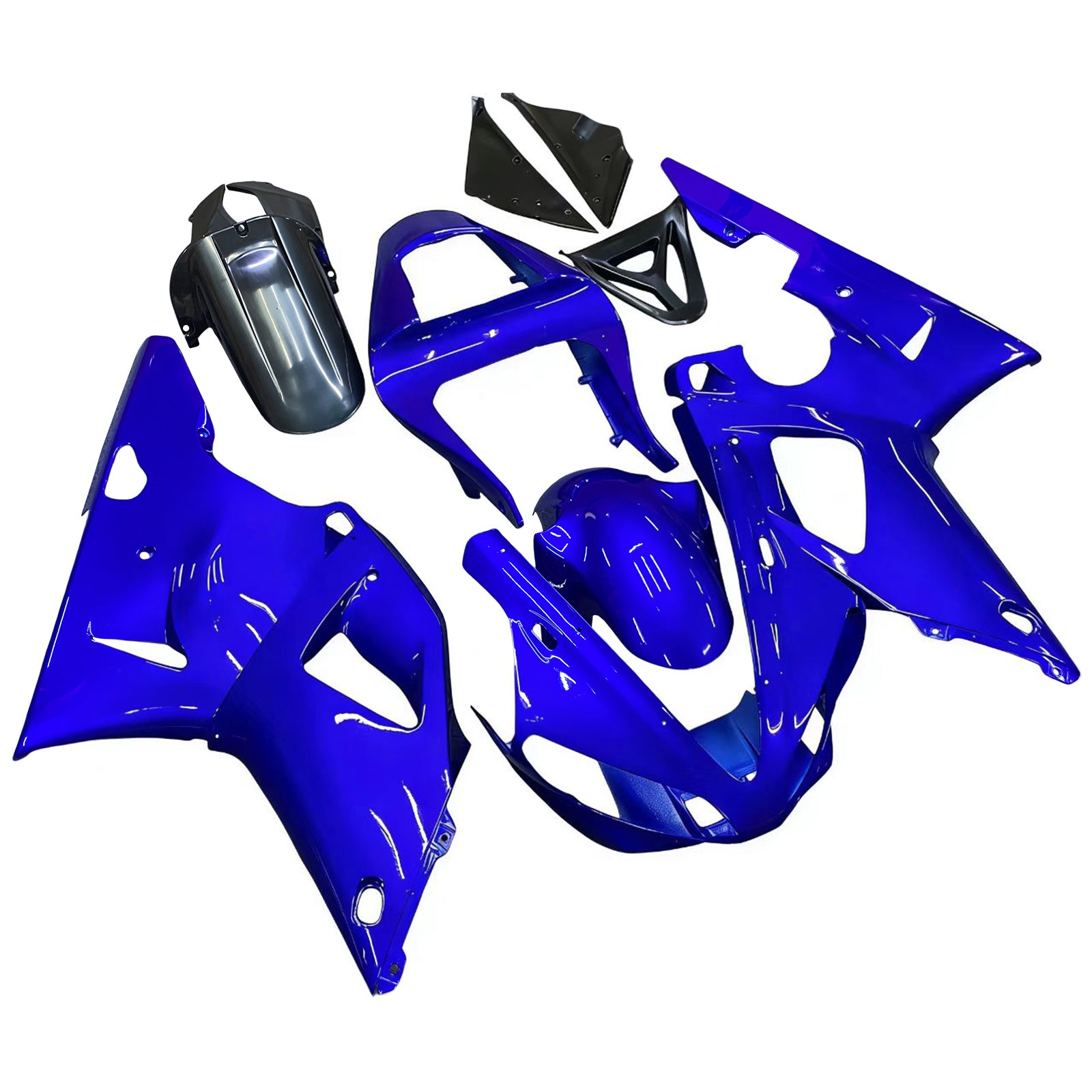 Amotopart 2000–2001 YZF 1000 R1 Yamaha Schwarz&Grauer Verkleidungssatz