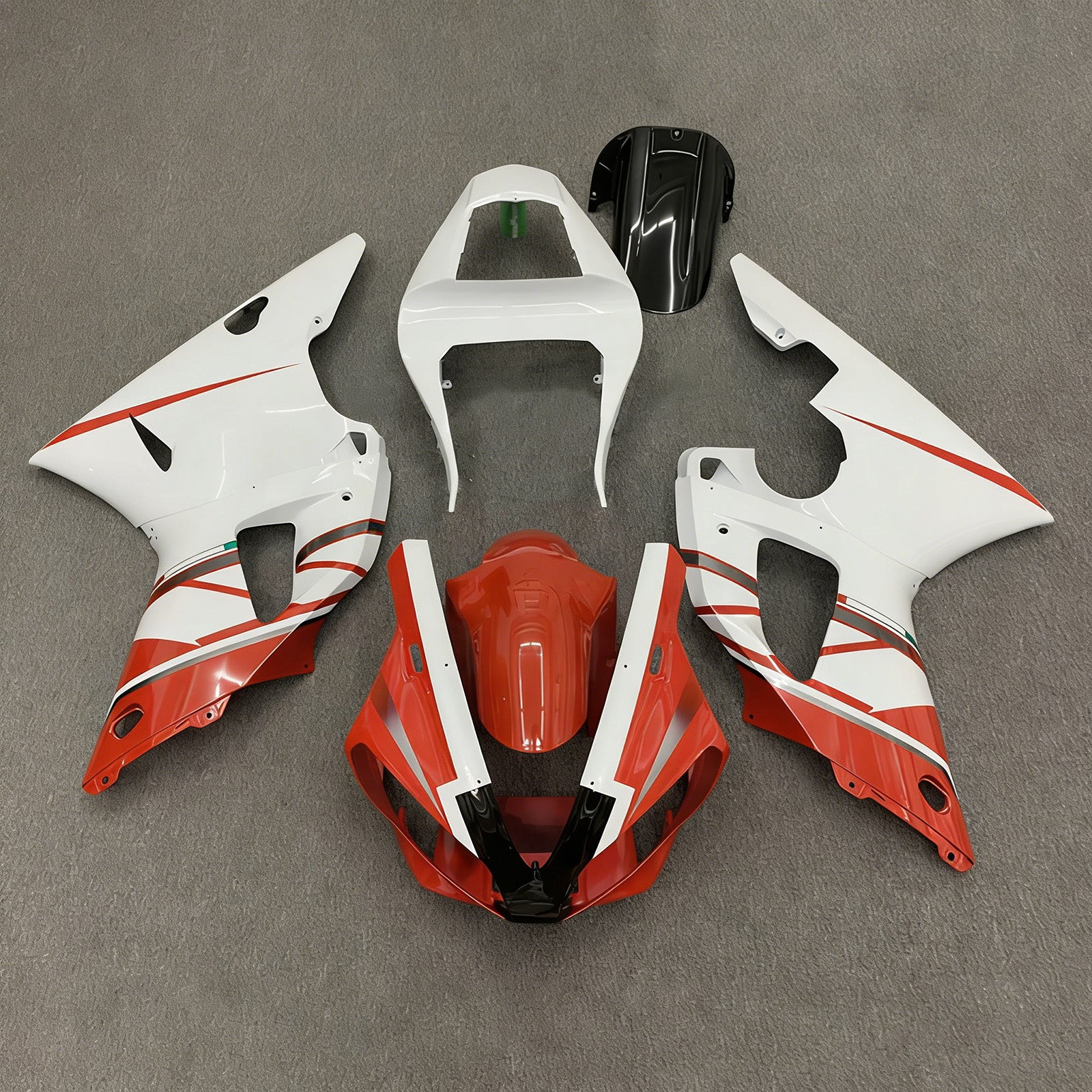 Amotopart 2000-2001 YZF 1000 R1 Yamaha Rosso&Bianco Style2 Kit carena