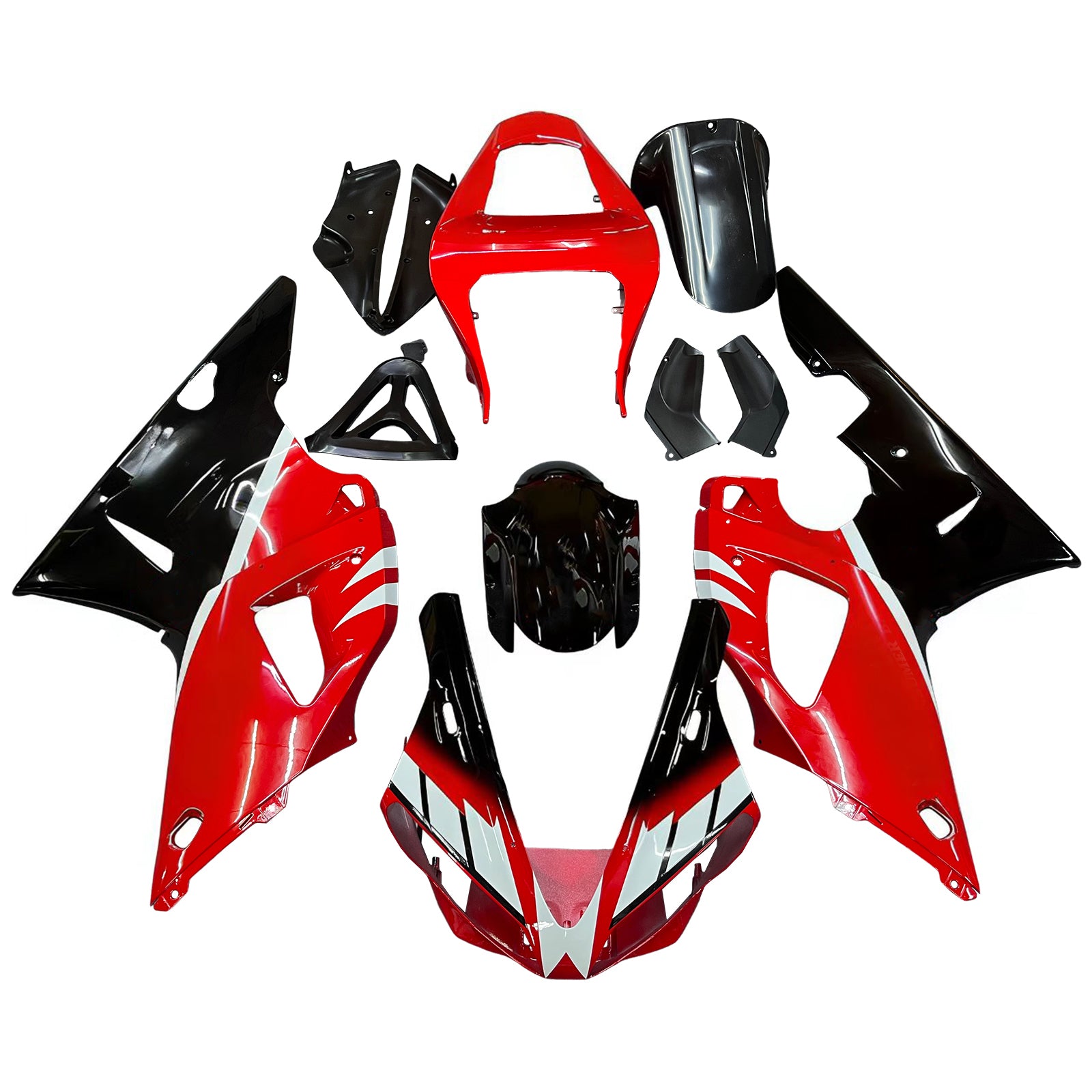 Amotopart 2000-2001 YZF 1000 R1 Yamaha Rosso e Nero Style 1 Kit carena