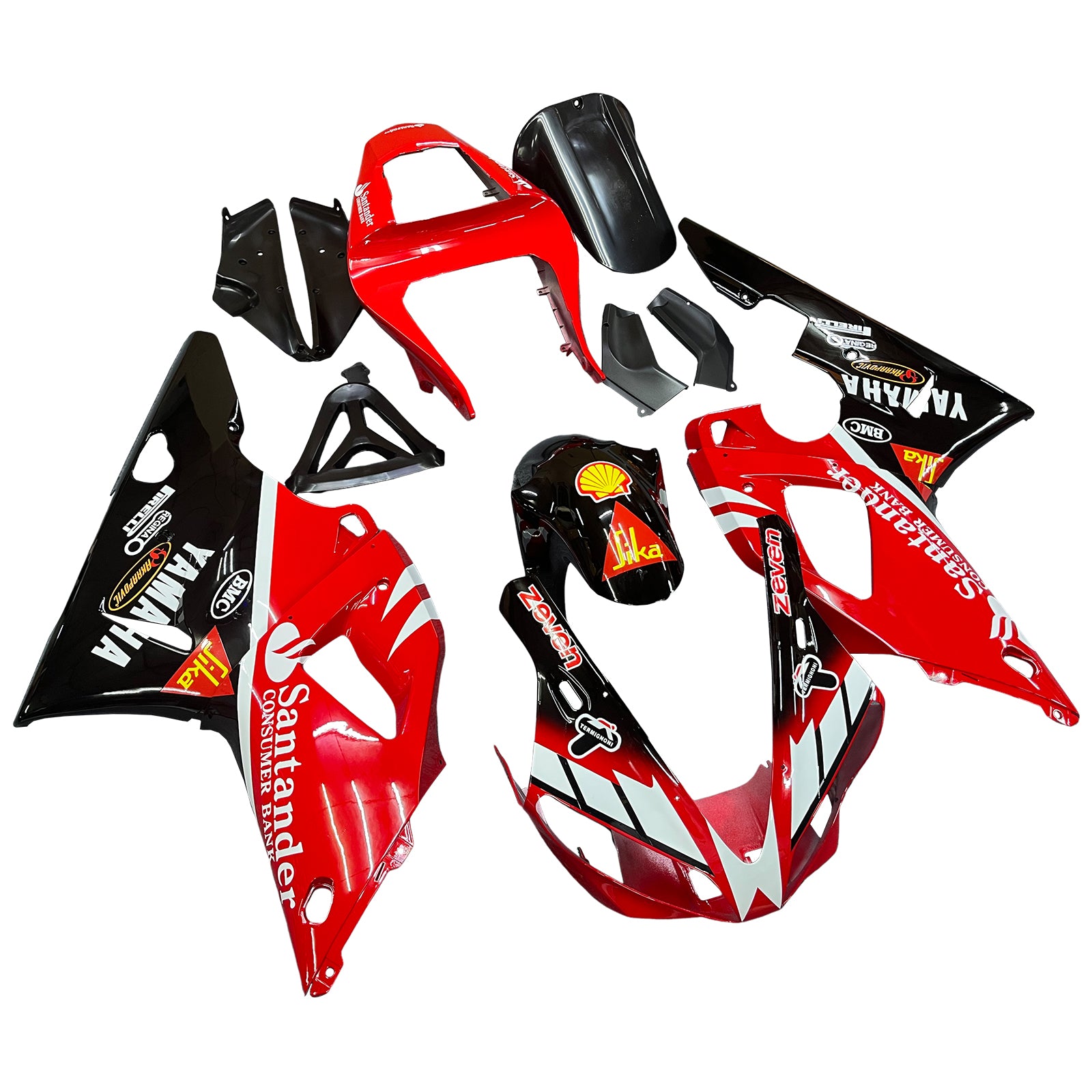 Amotopart 2000-2001 YZF 1000 R1 Yamaha Red&Black Style1 Fairing Kit