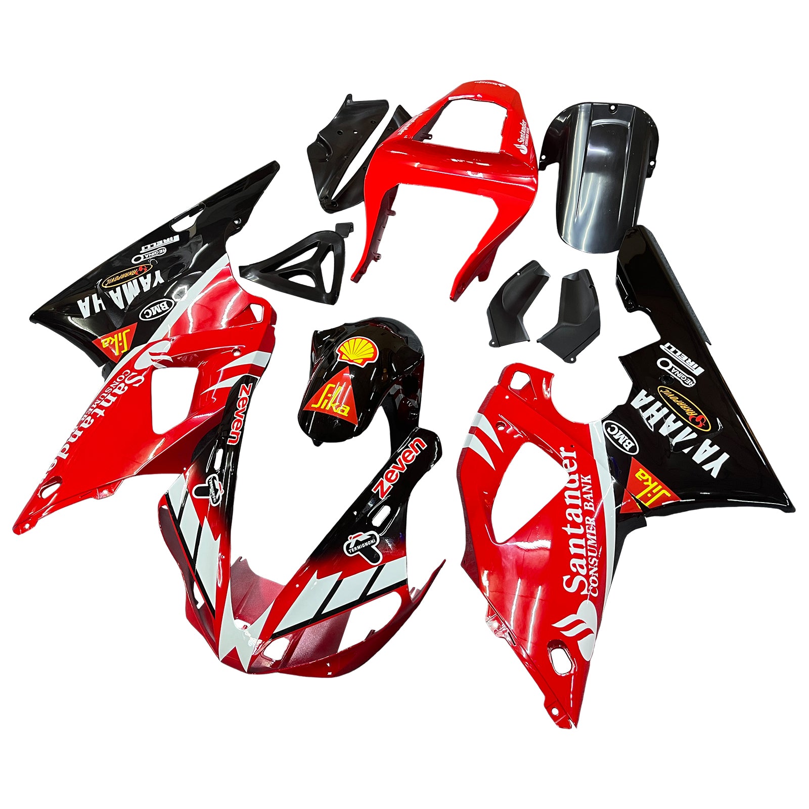 Amotopart 2000-2001 YZF 1000 R1 Yamaha Red&Black Style1 Fairing Kit