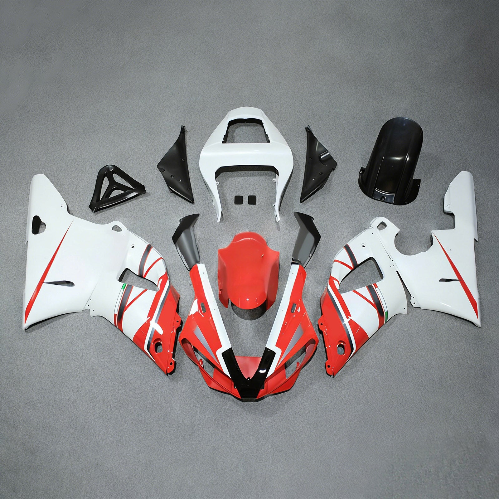 Amotopart 2000-2001 YZF 1000 R1 Yamaha Rosso&Bianco Style3 Kit carena