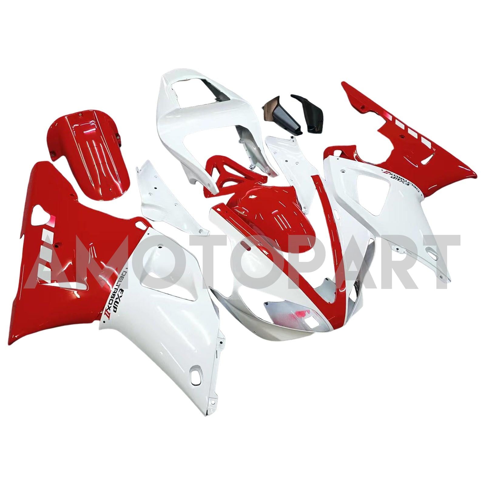Amotopart 2000-2001 Yamaha YZF 1000 R1 White Red Fairing Kit