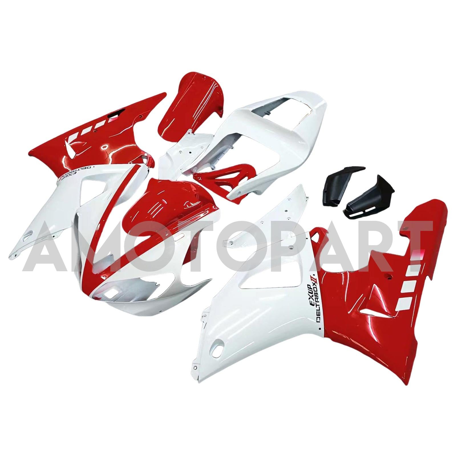 Amotopart 2000-2001 Yamaha YZF 1000 R1 White Red Fairing Kit