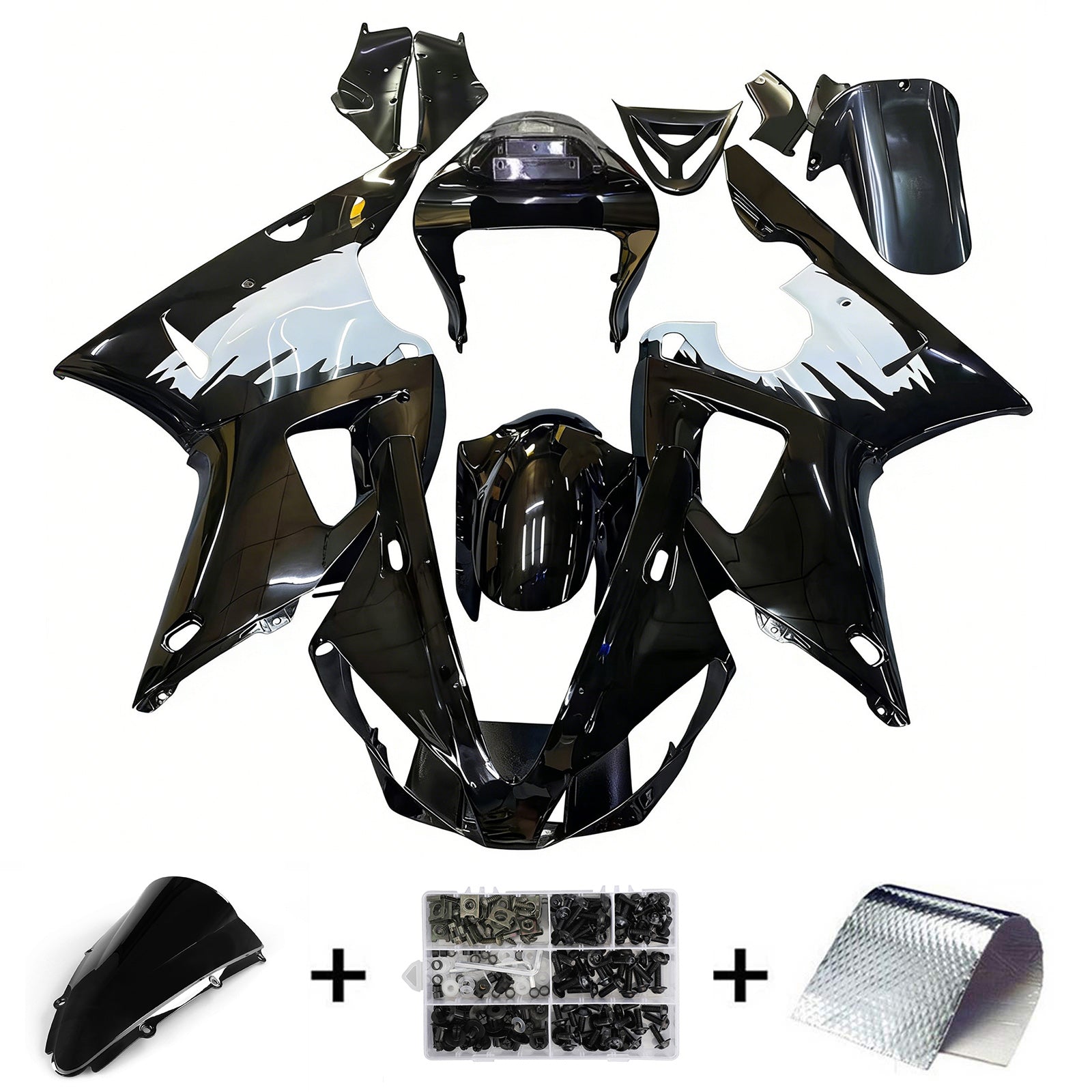 Amotopart 2000-2001 Kit carena Yamaha YZF 1000 R1 bianco nero