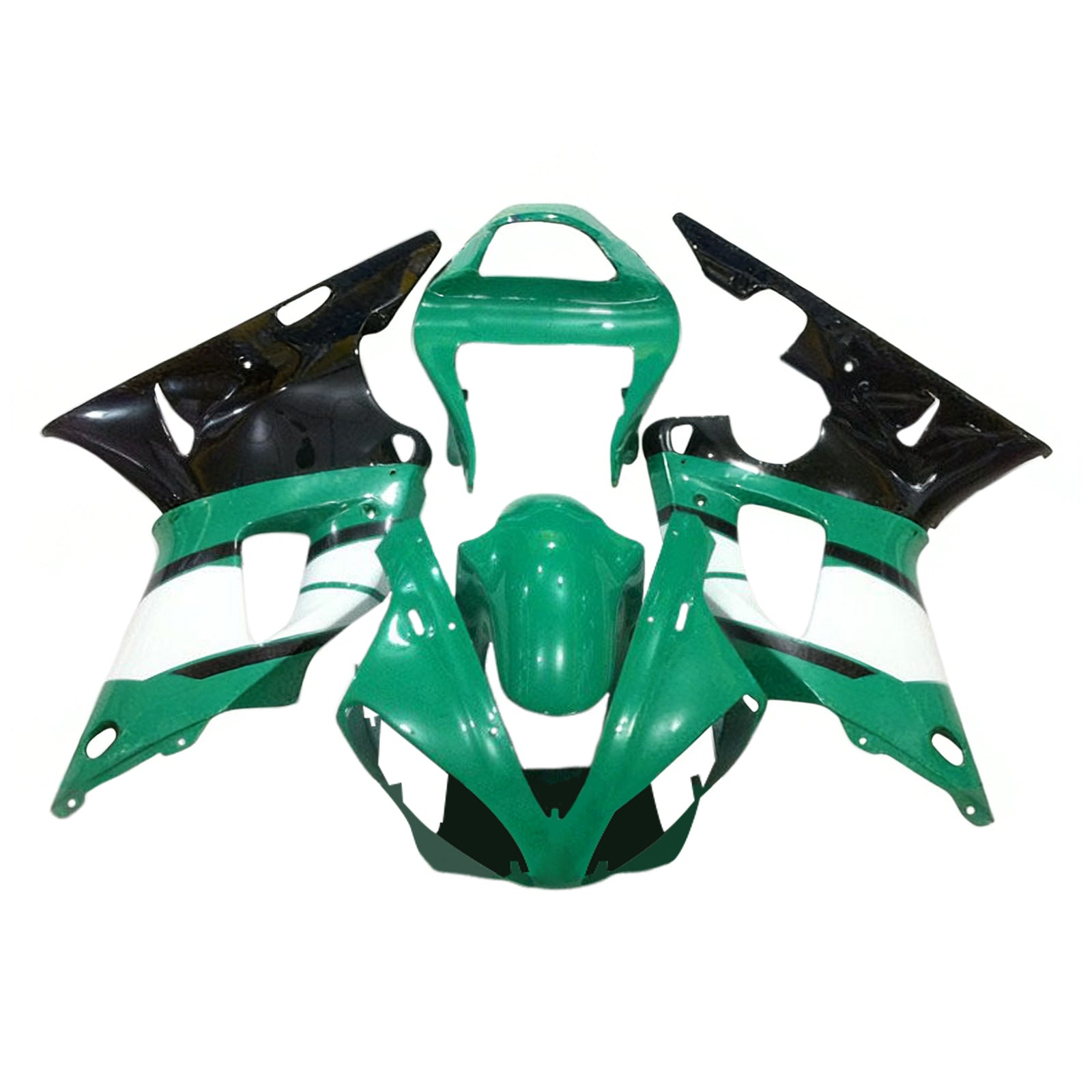 Amotopart 2000-2001 Yamaha YZF 1000 R1 Black Light Green Fairing Kit