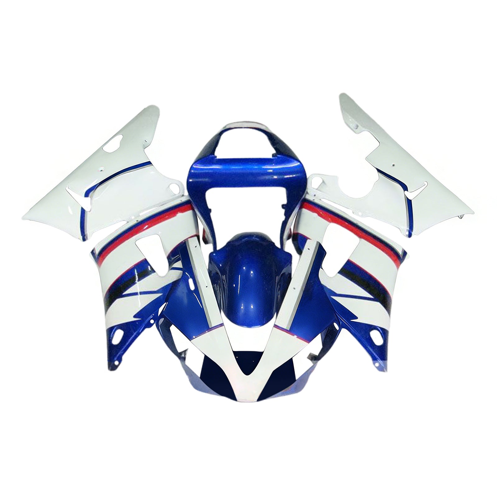 Amotopart 2000-2001 Yamaha YZF 1000 R1 White Blue Fairing Kit