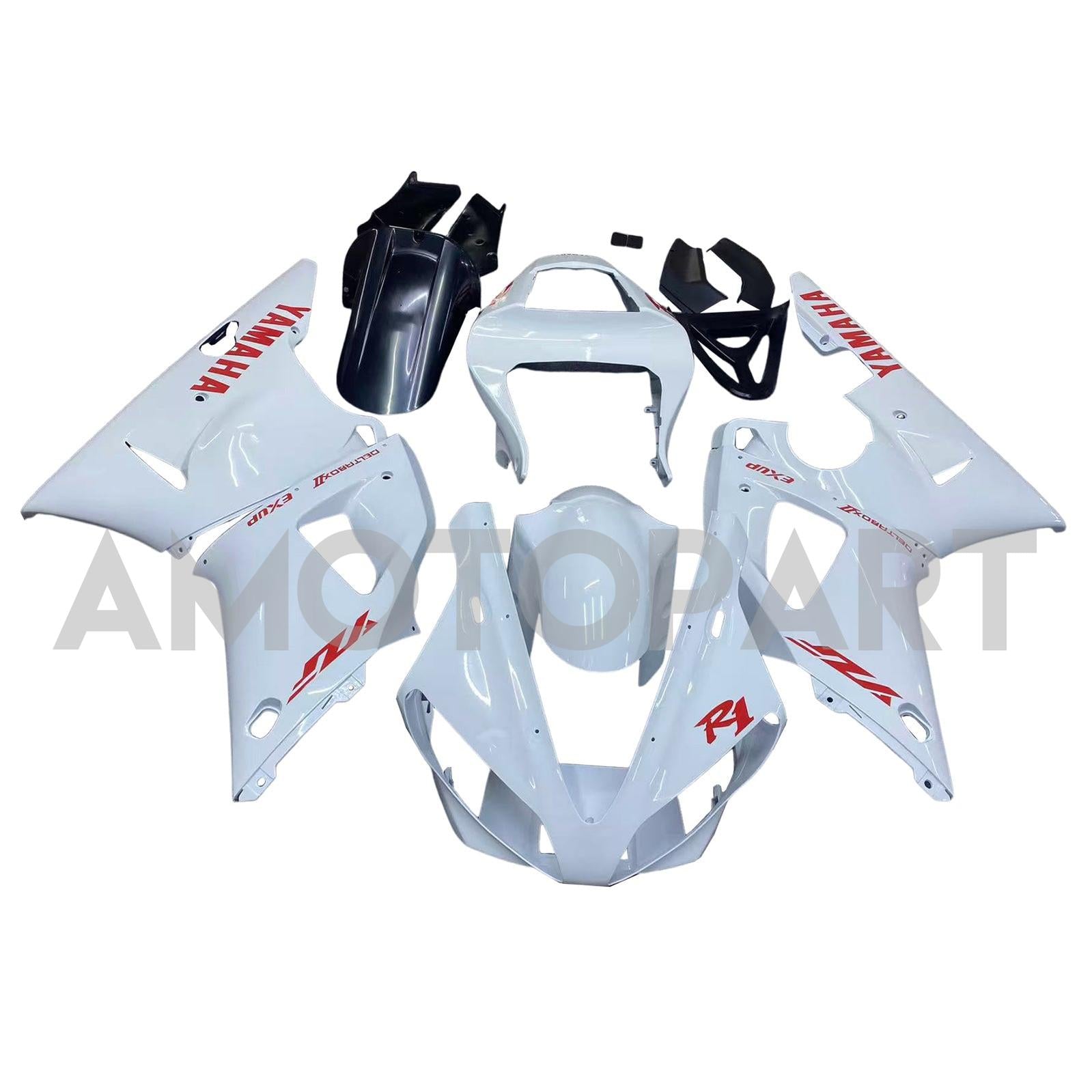 Amotopart 2000-2001 Yamaha YZF 1000 R1 Glossy White Fairing Kit