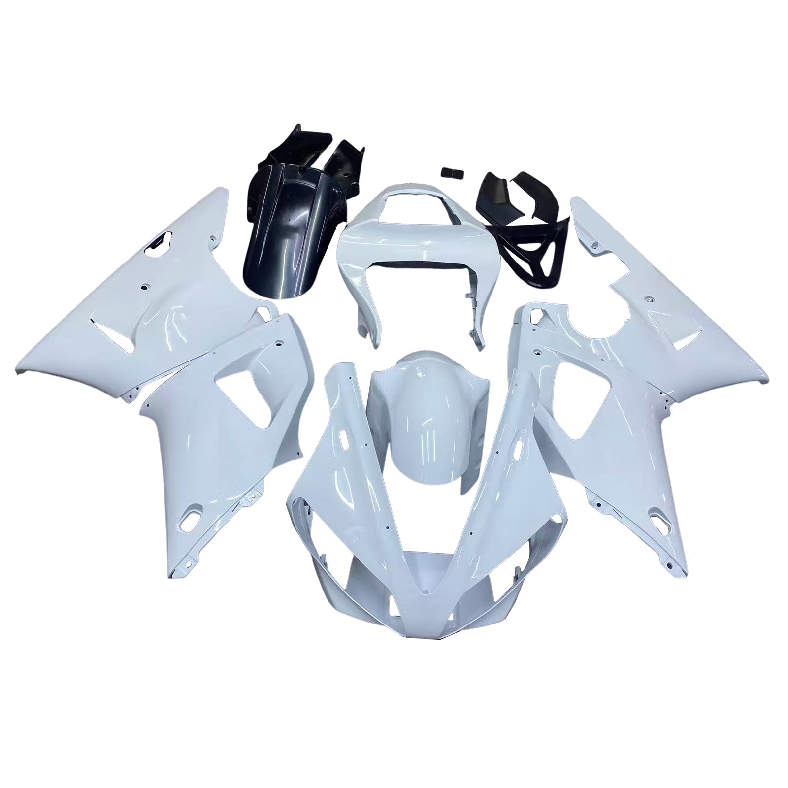 Amotopart 2000-2001 Yamaha YZF 1000 R1 Glossy White Fairing Kit