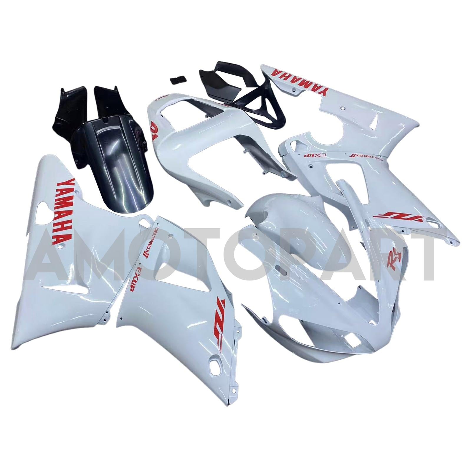 Amotopart 2000-2001 Yamaha YZF 1000 R1 Glossy White Fairing Kit