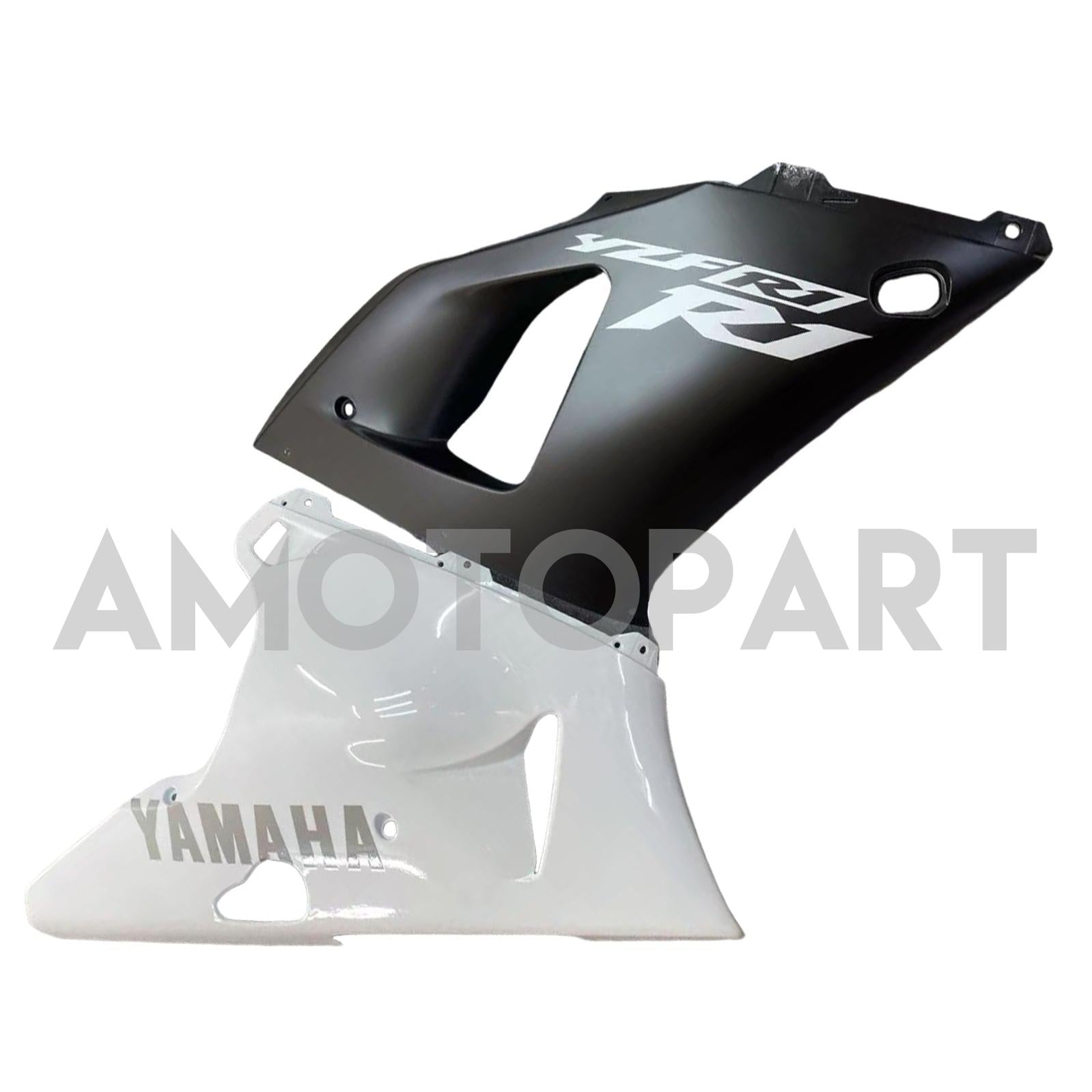 Amotopart 2000-2001 Yamaha YZF 1000 R1 Glossy Black White Fairing Kit