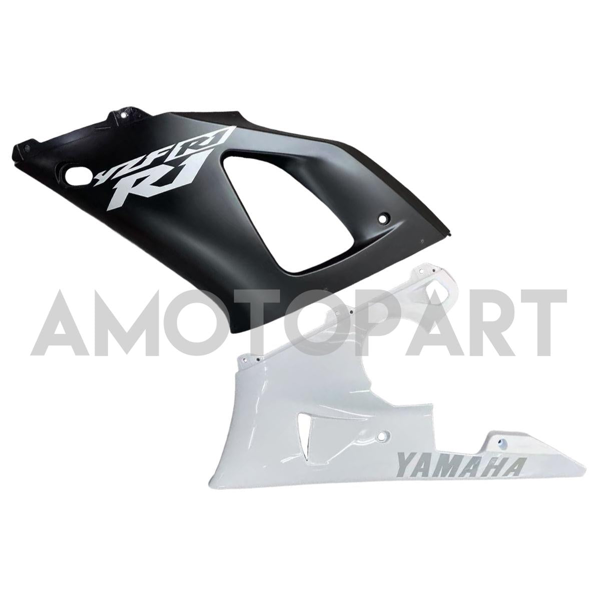 Amotopart 2000-2001 Yamaha YZF 1000 R1 Glossy Black White Fairing Kit