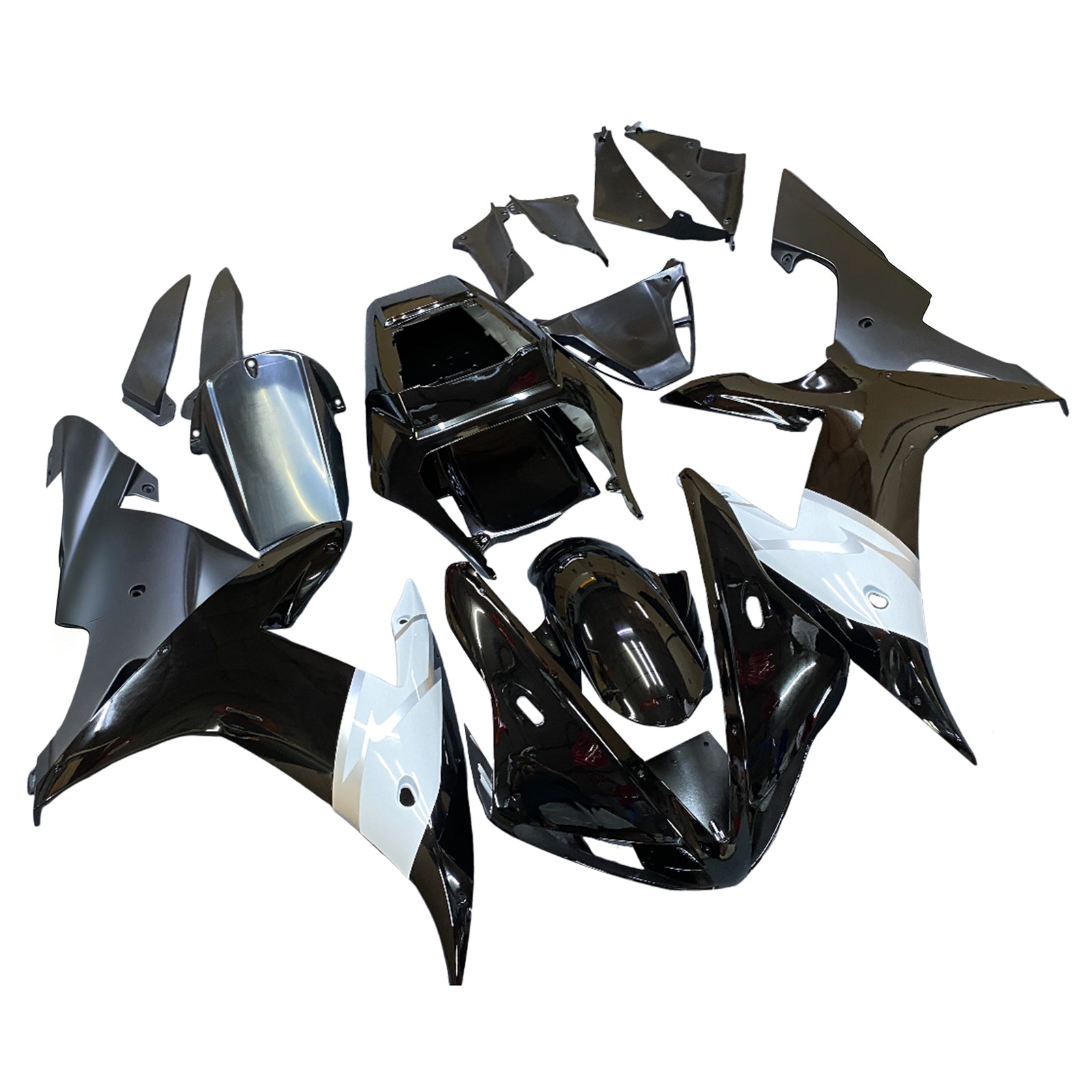 Amotopart 2002-2003 Yamaha YZF 1000 R1 Black&White Fairing Kit