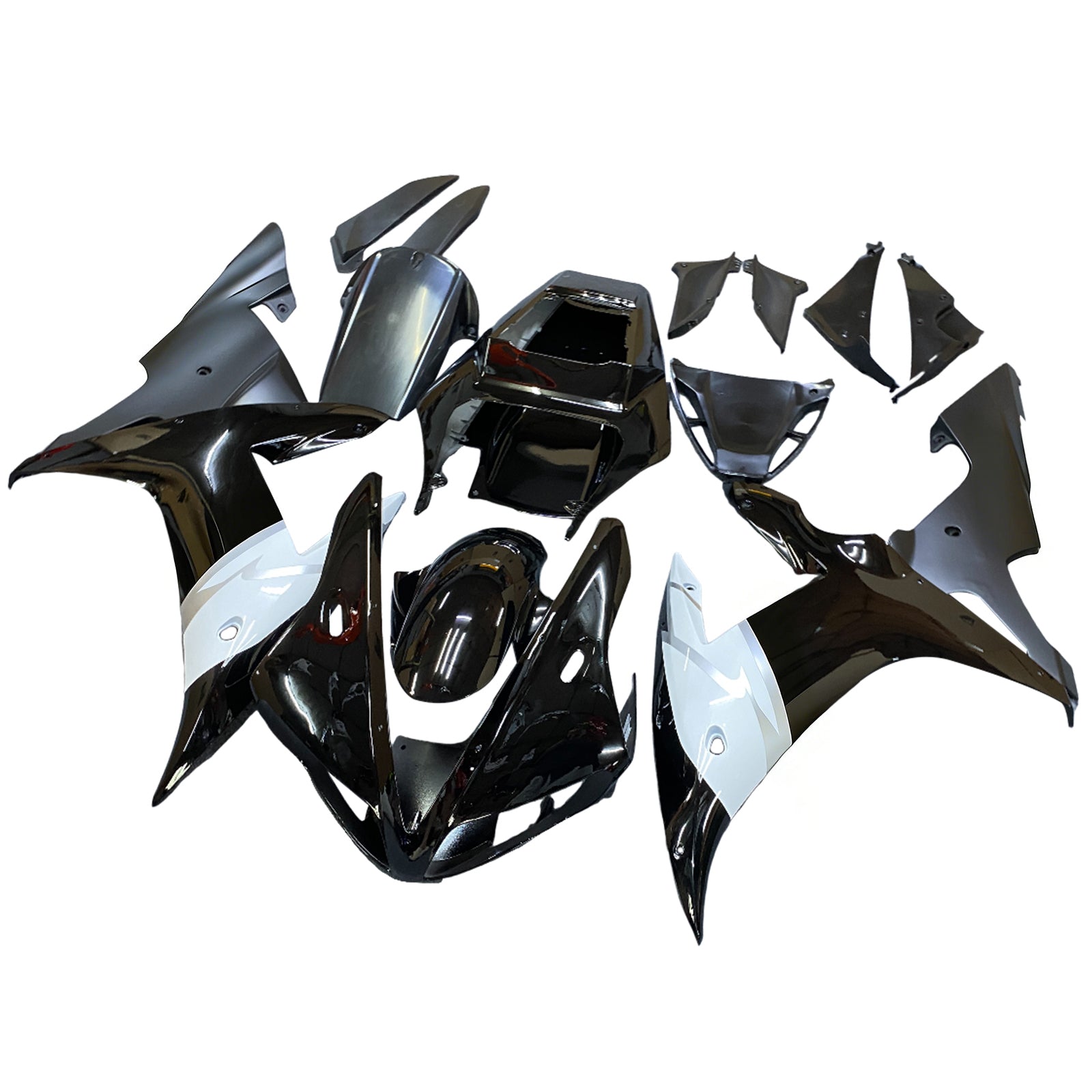 Amotopart 2002-2003 Yamaha YZF 1000 R1 Black&White Fairing Kit