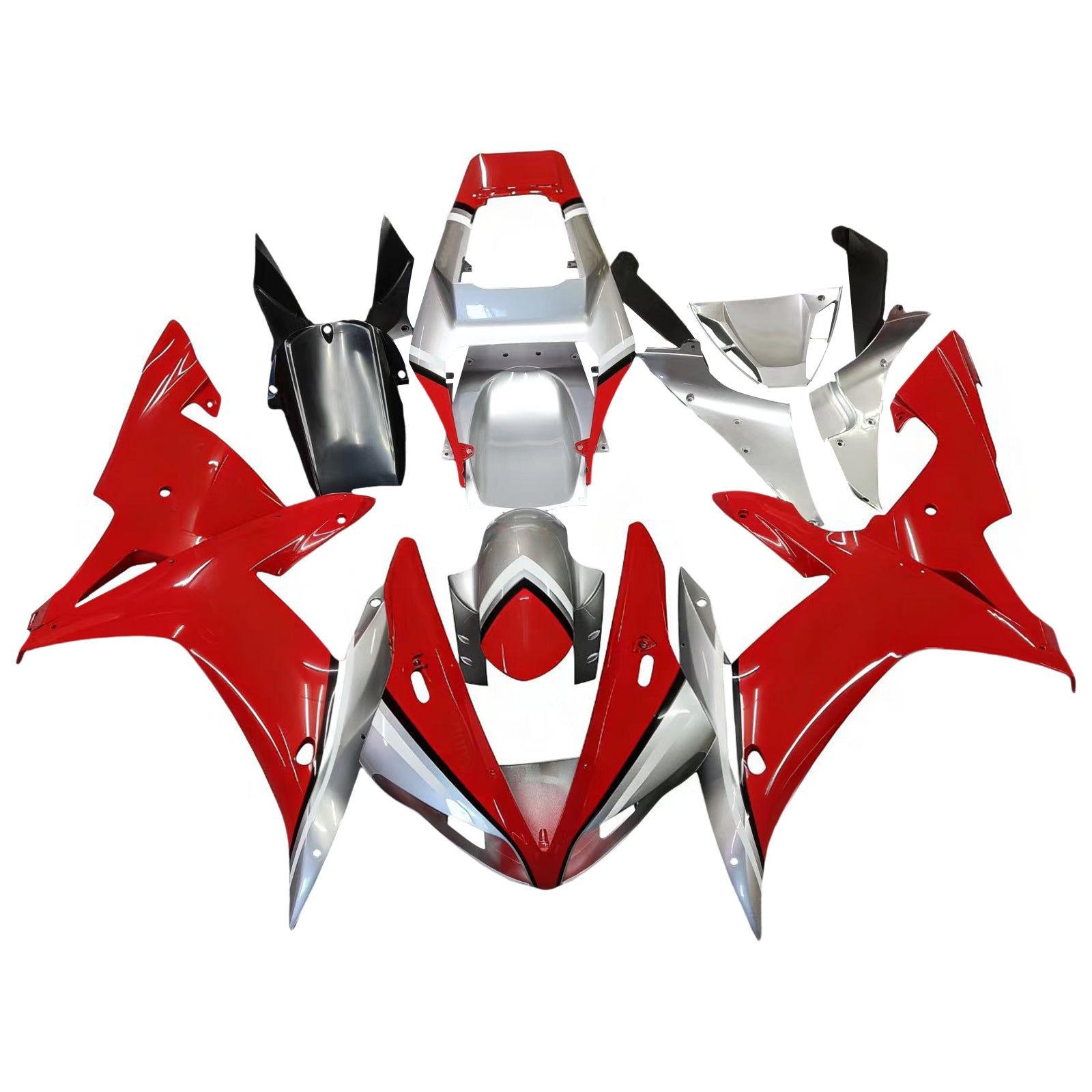 Amotopart 2002-2003 Yamaha YZF 1000 R1 Kit carena rosso e argento