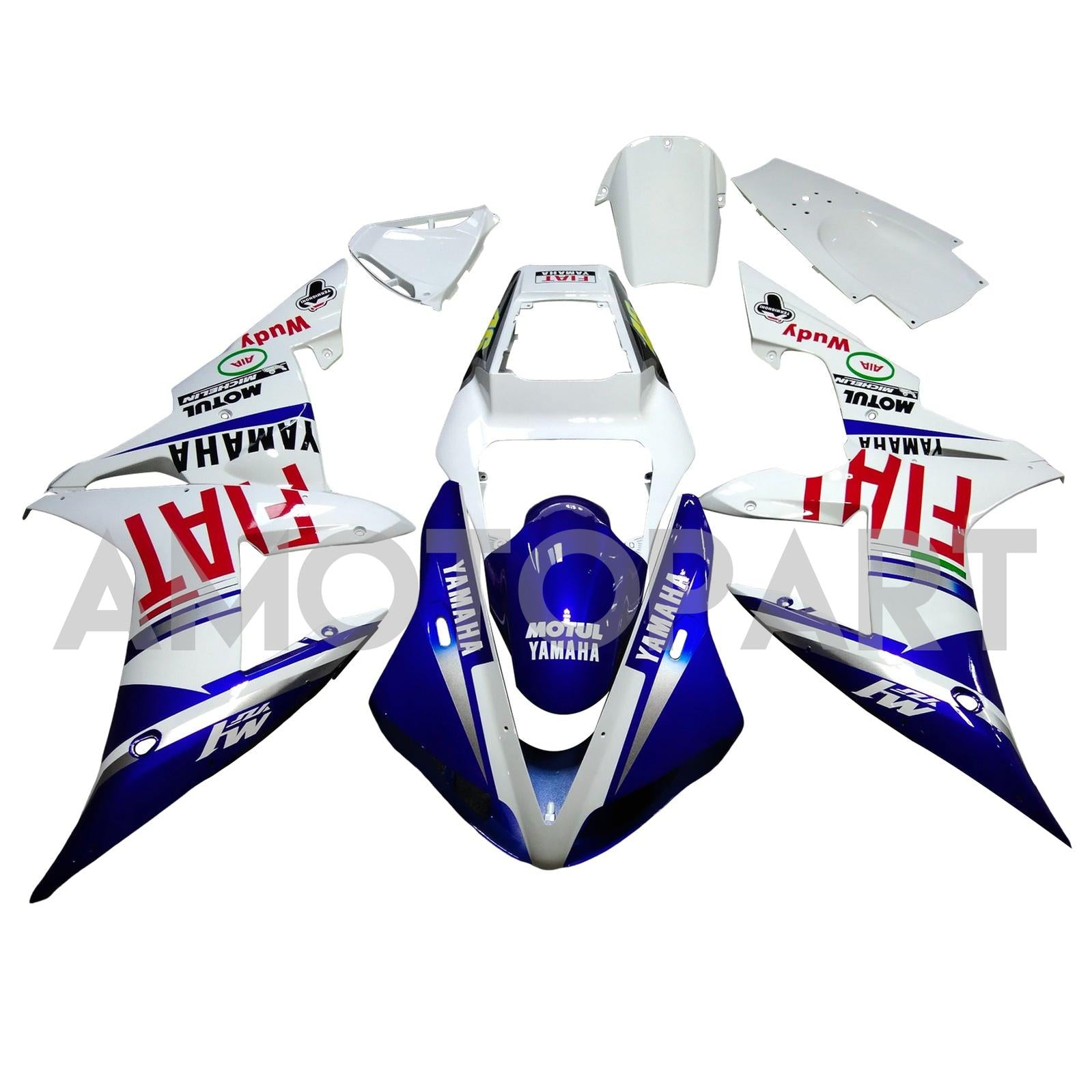 Amotopart 2002-2003 Yamaha YZF 1000 R1 Blue & White Style 1 Failing Kit