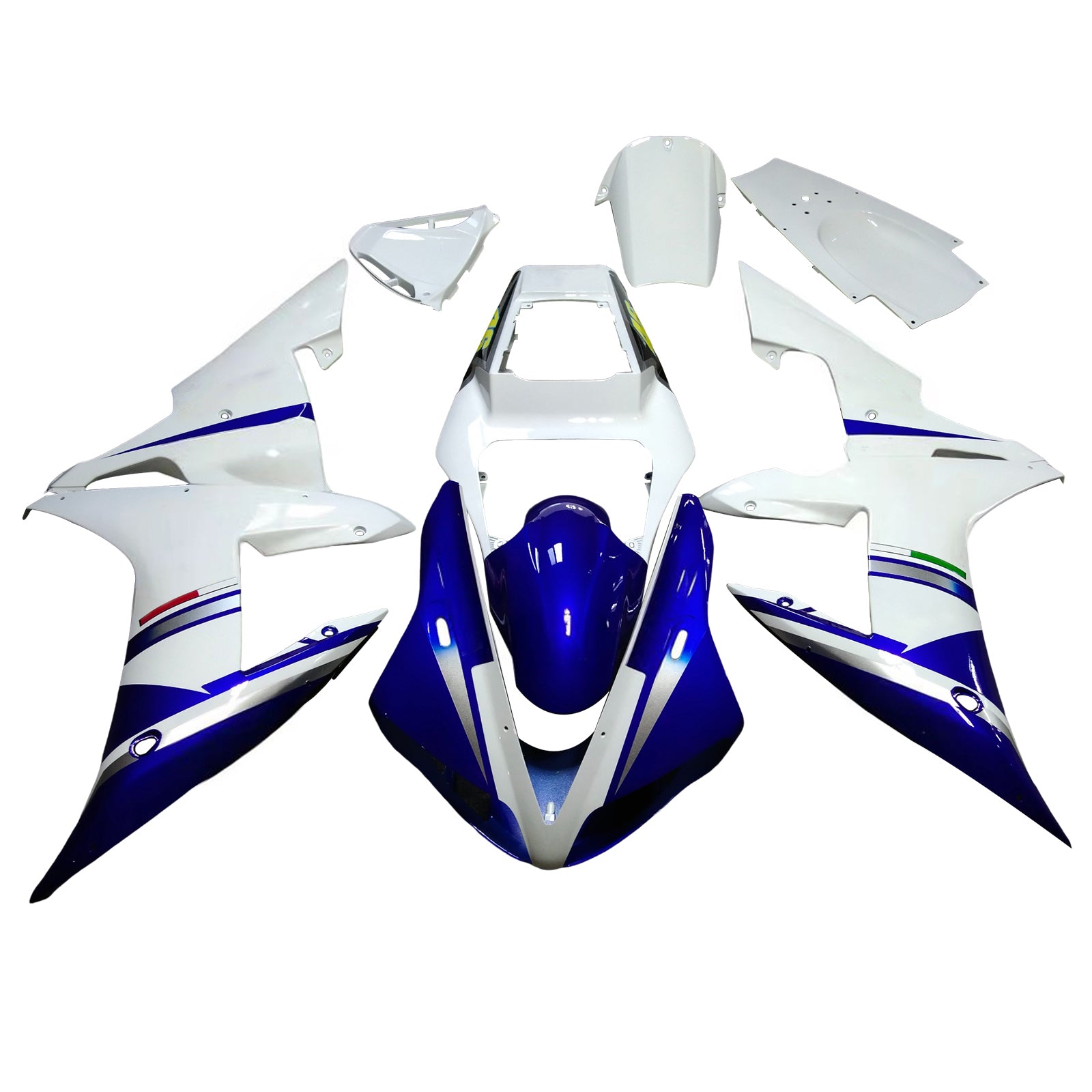 Amotopart 2002-2003 Yamaha YZF 1000 R1 Blue&White Style1 Fairing Kit