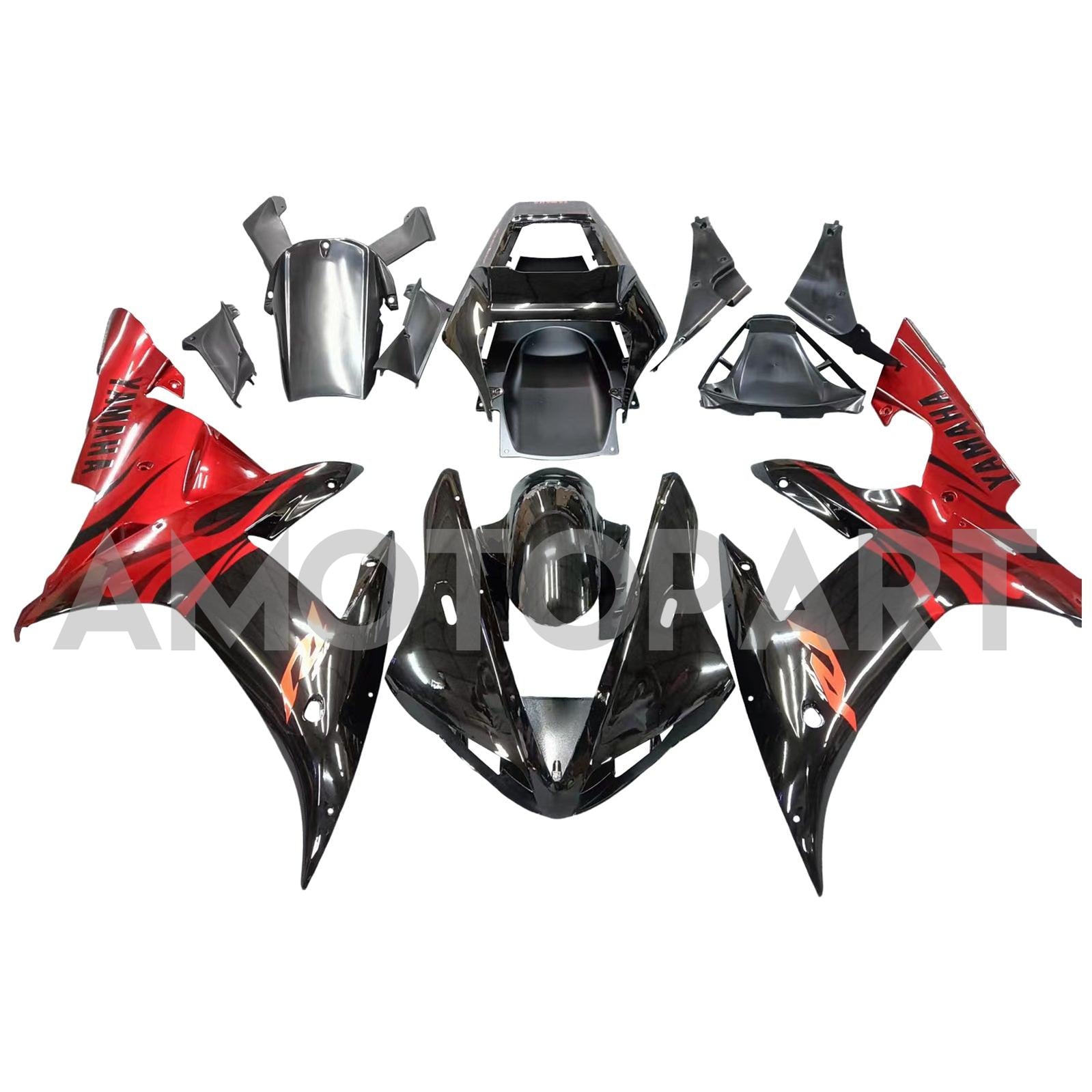 Amotopart 2002-2003 Yamaha YZF-R1 Red&Black Fairing Kit