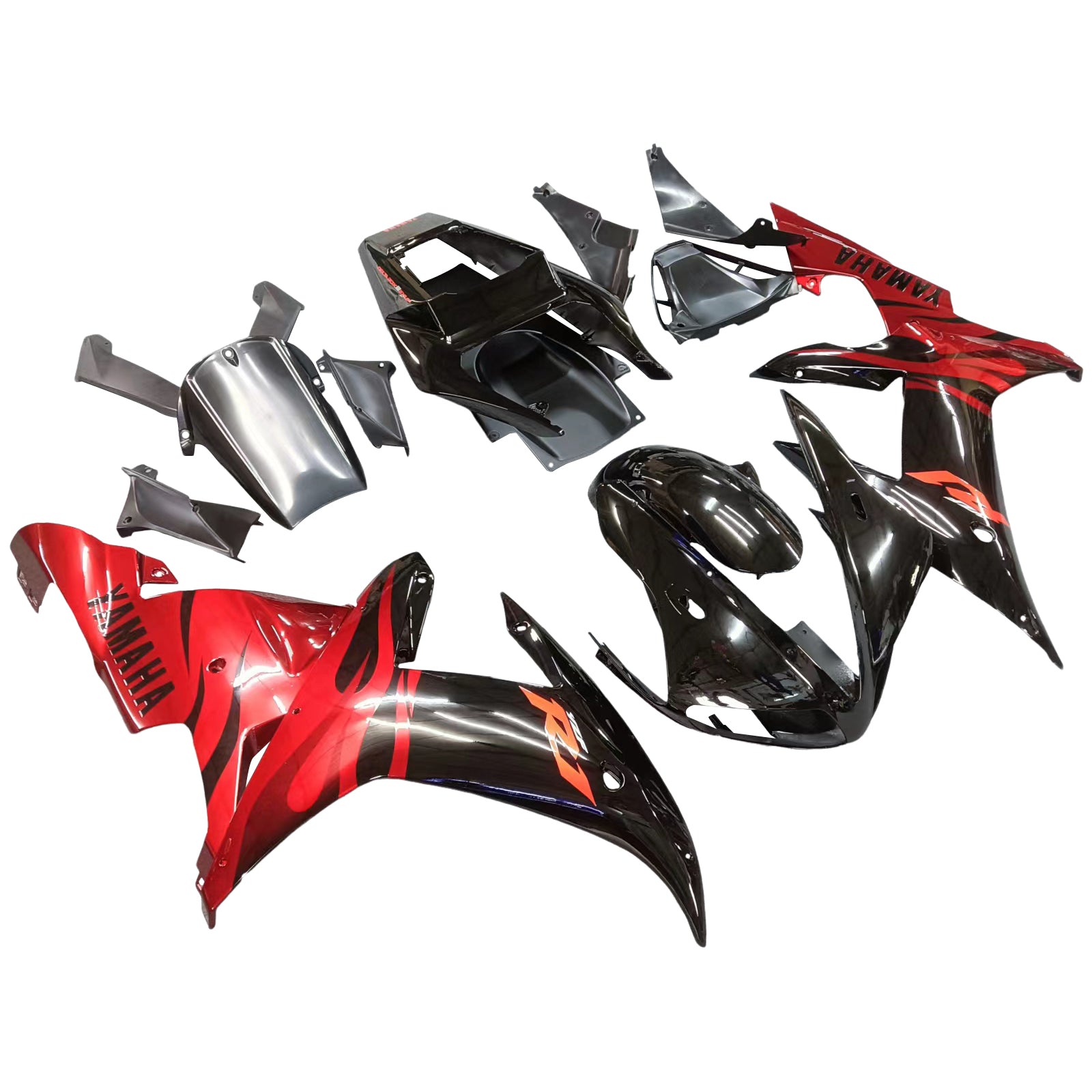 Amotopart 2002-2003 Yamaha YZF-R1 Kit de carénage rouge et noir