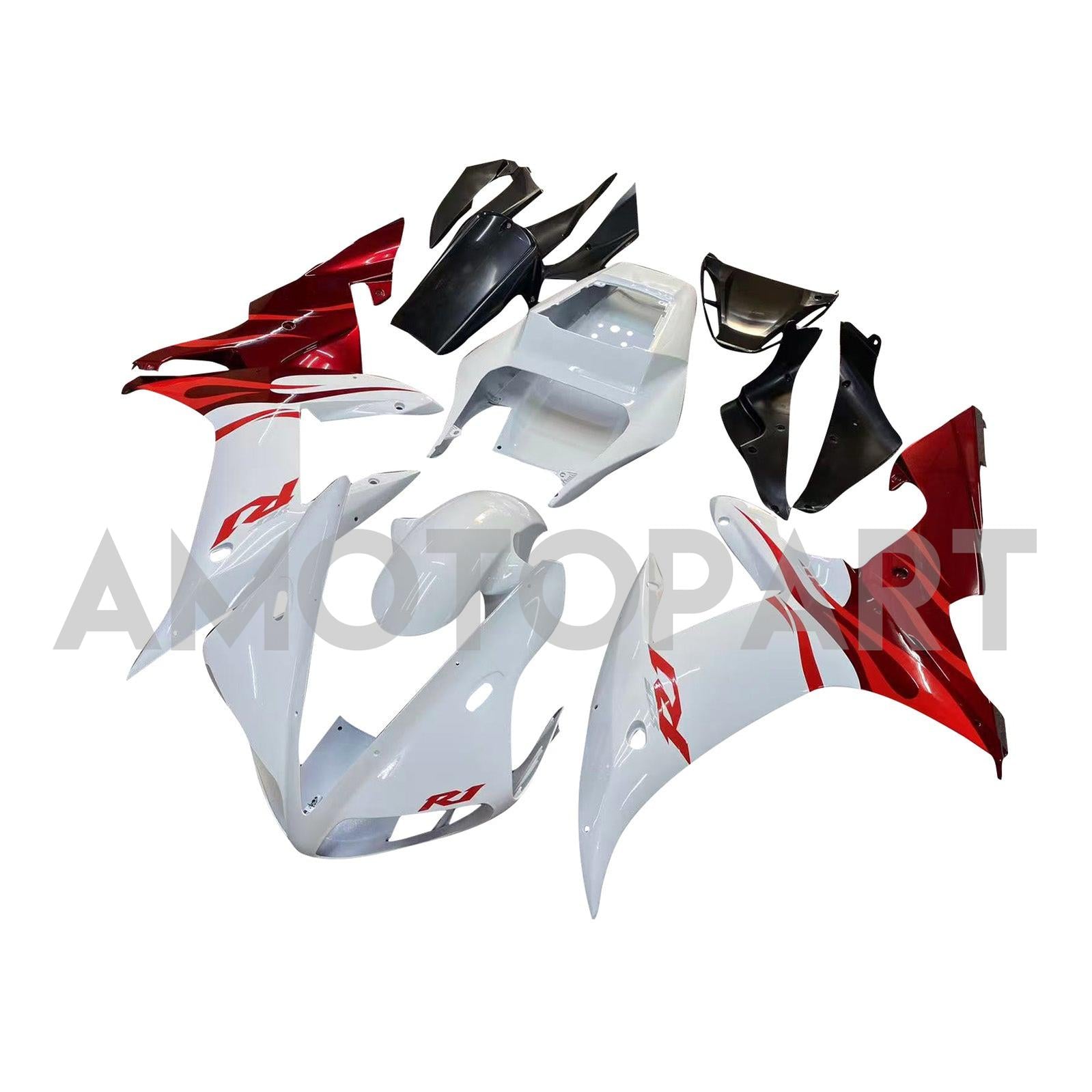 Amotopart 2002-2003 Yamaha YZF-R1 White&Red Fairing Kit
