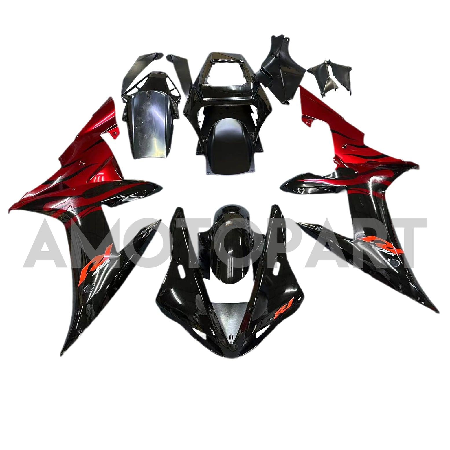 Amotopart 2002-2003 Yamaha YZF-R1 Black Fairing Kit